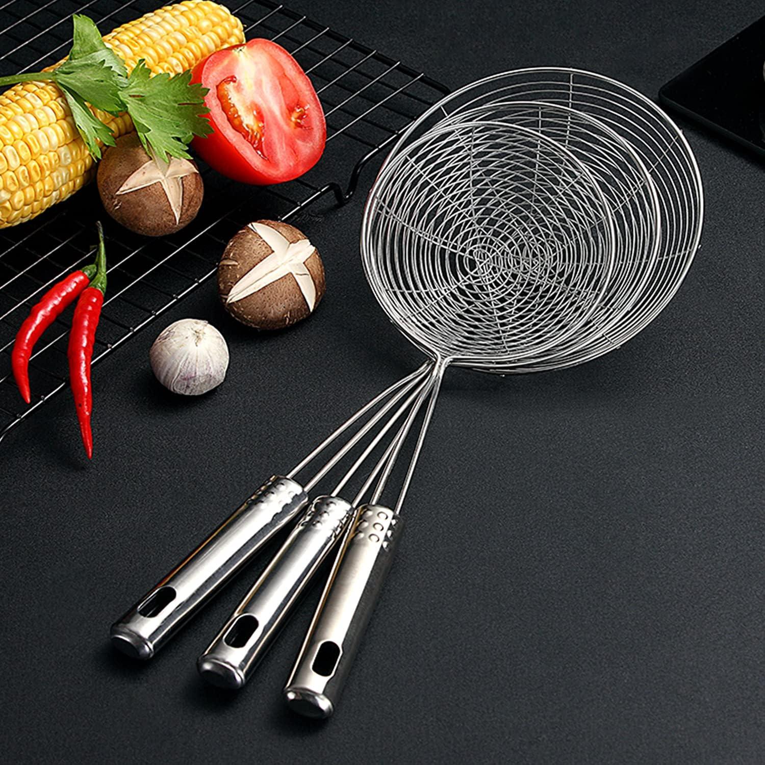 Set de 3 Cucharas Coladoras Araña HSpiow Acero Inoxidable