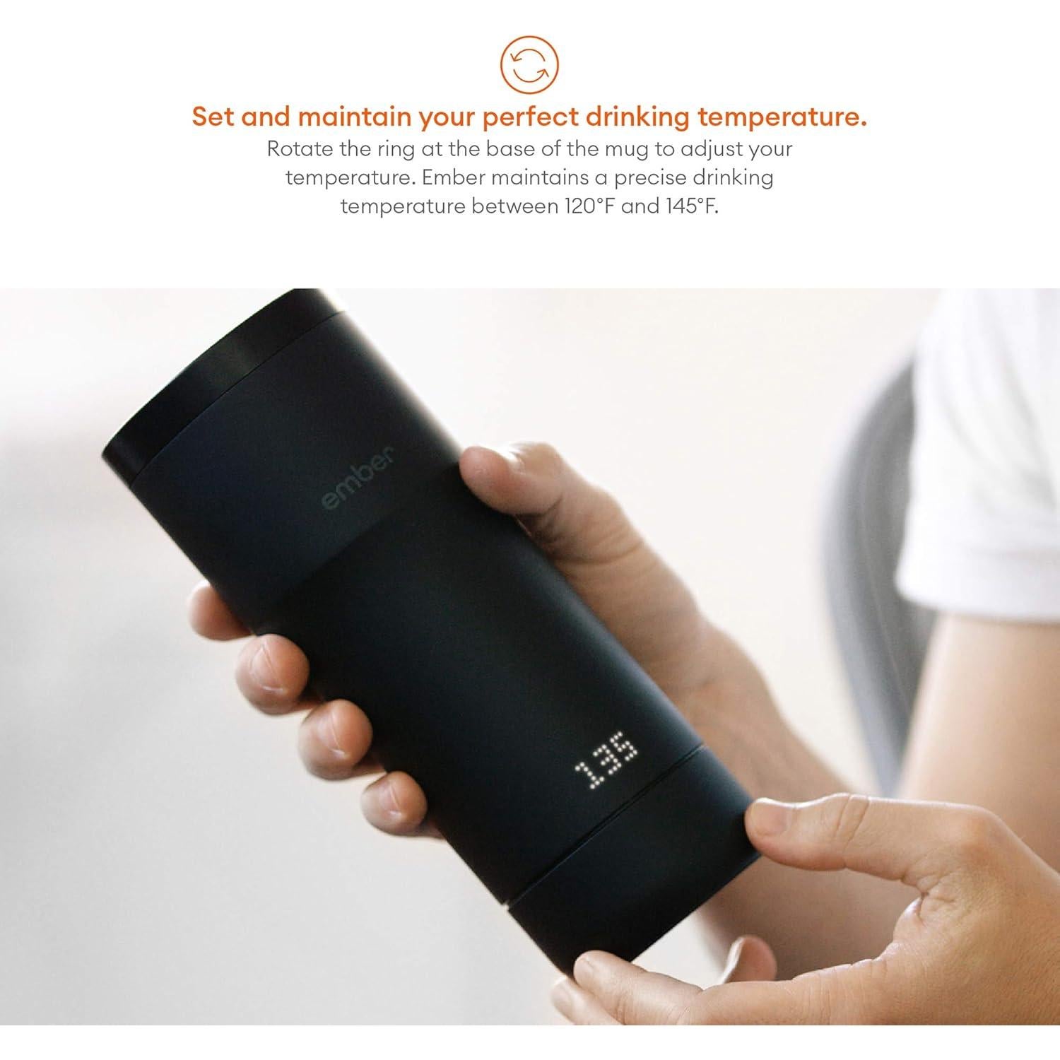 Taza de Viaje Ember con Control de Temperatura 12oz Negra