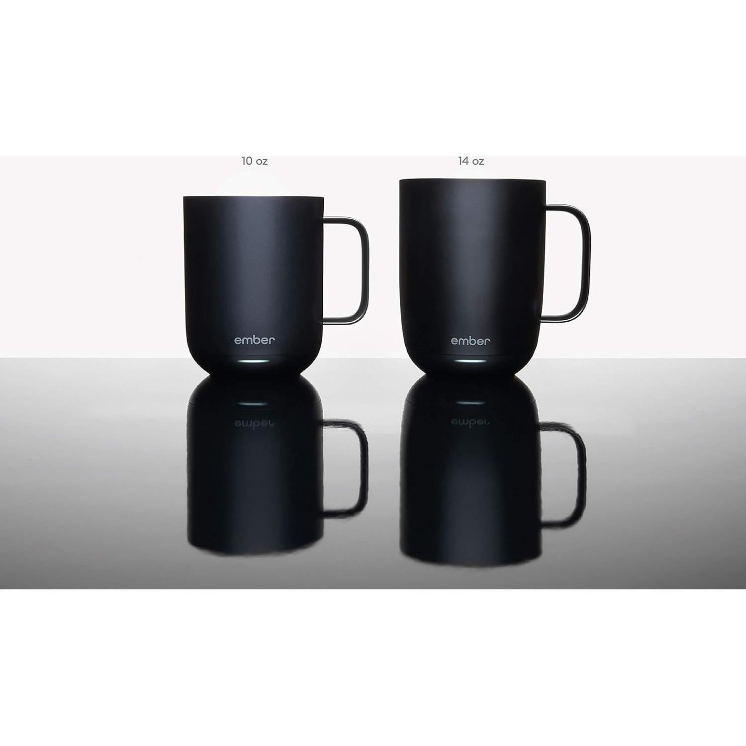Temperature Control Smart Mug, 14 oz, 1-hr Battery Life, Black - App Controlled Heated Coffee Mug