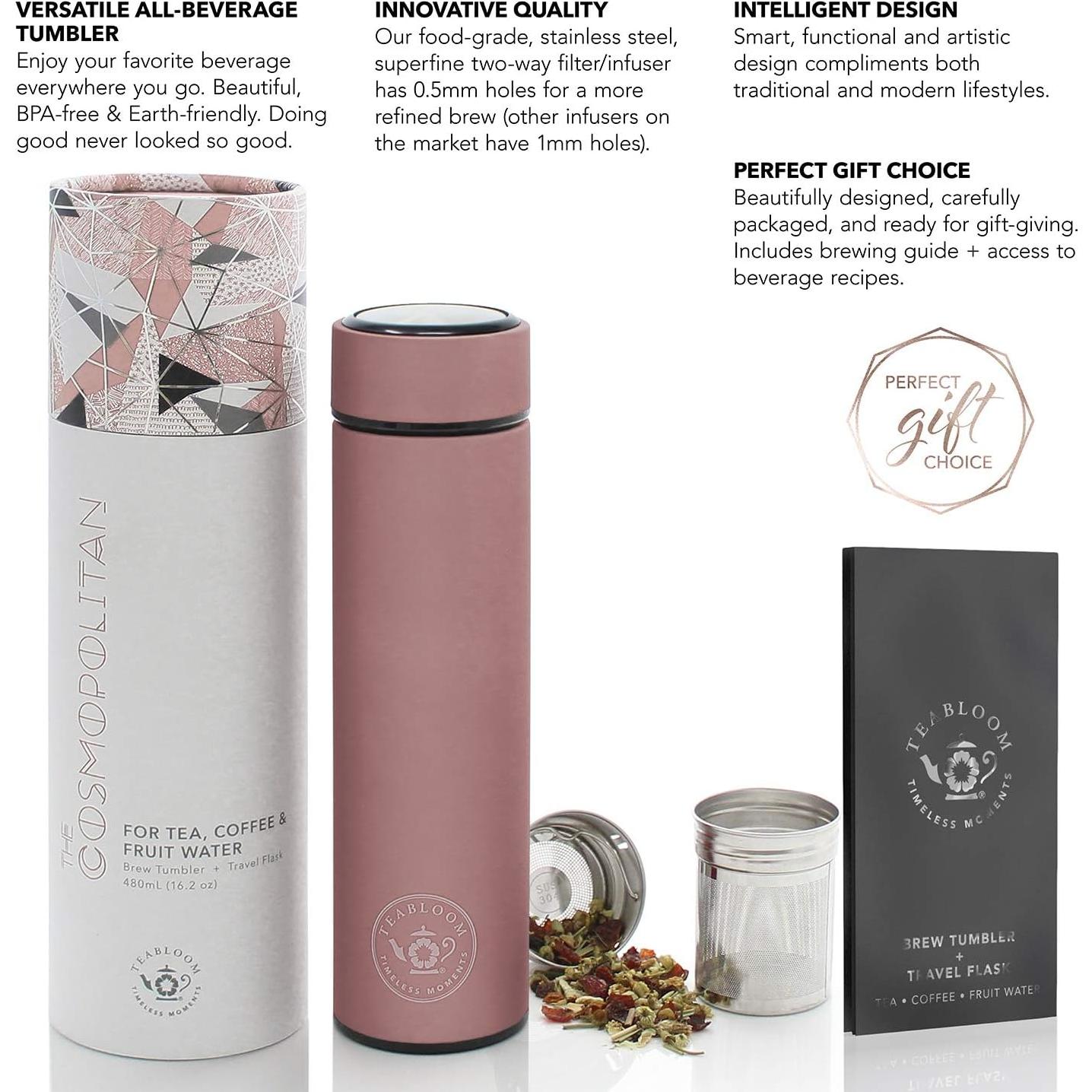 Vaso de Viaje Teabloom Cosmopolitan 480ml Acero Inoxidable