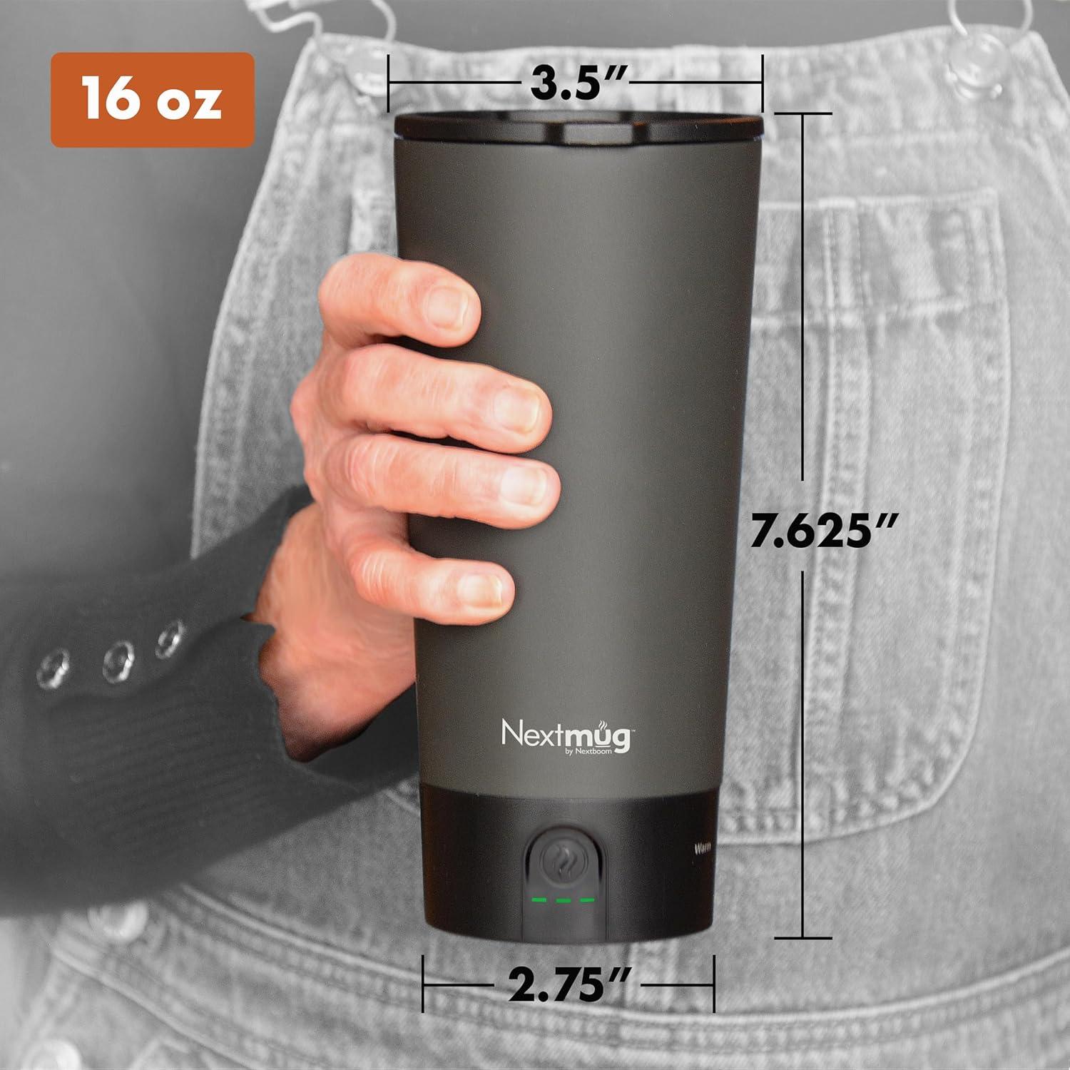 Nextmug Go - Taza de viaje autocalentable 16 oz Grafito