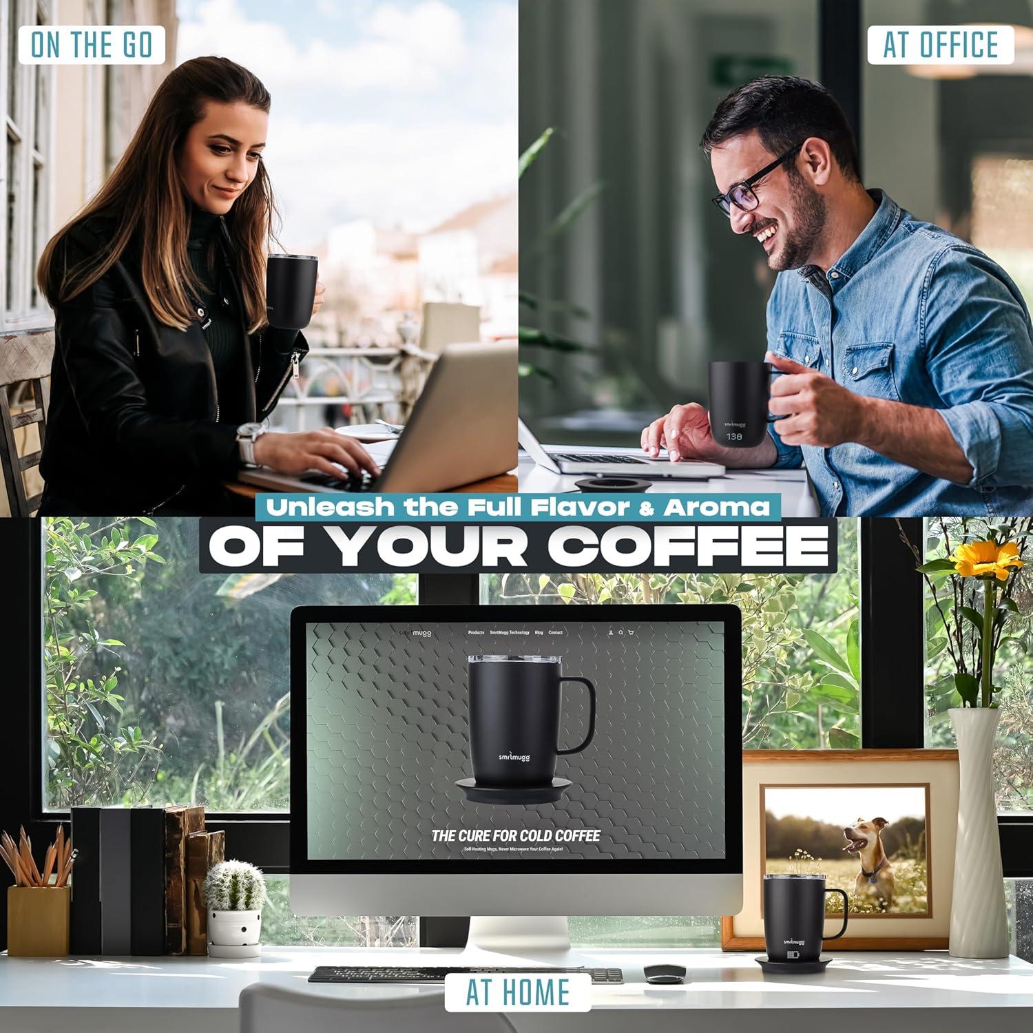 Taza de Café Autocalentable SmrtMugg Pro 14 oz LCD