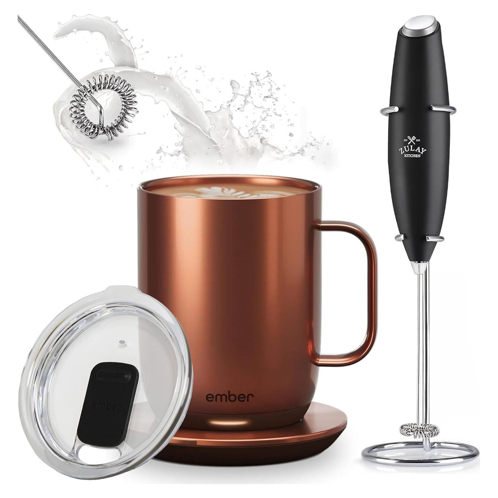 Taza Inteligente Ember 2 414 ml con Tapa y Espumador Zulay