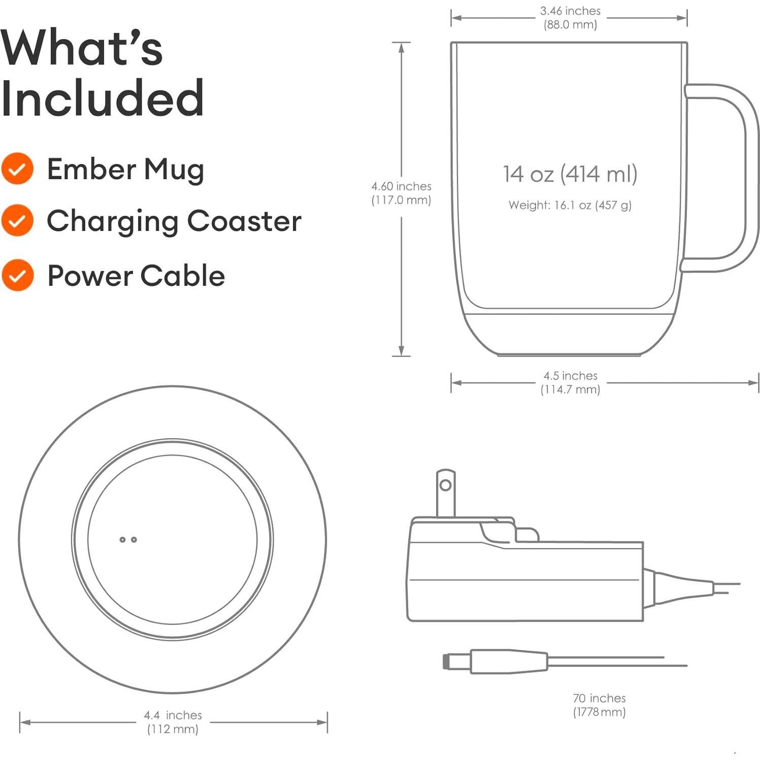 Taza Inteligente Ember 14oz Control Temperatura + Espumador Zulay