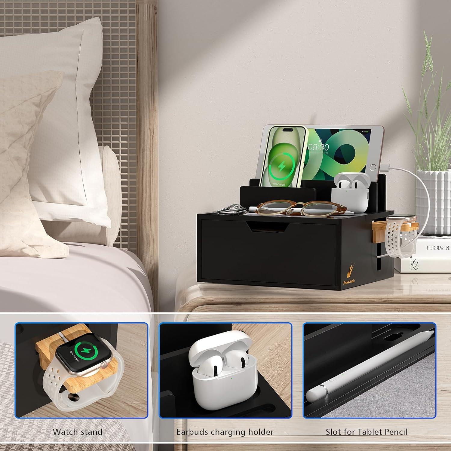 Estación de Carga de Bambú Pezin & Hulin 5 Puertos Negro