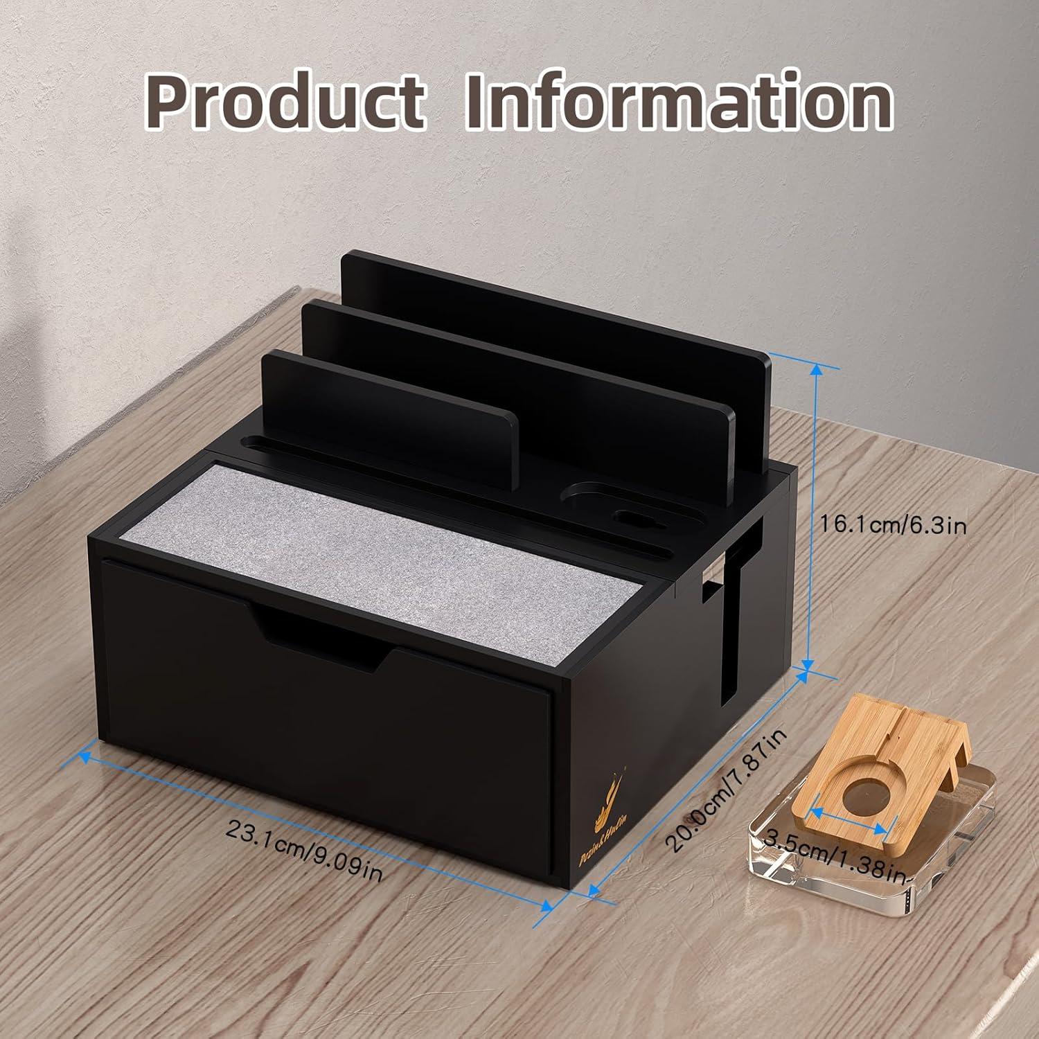 Estación de Carga de Bambú Pezin & Hulin 5 Puertos Negro