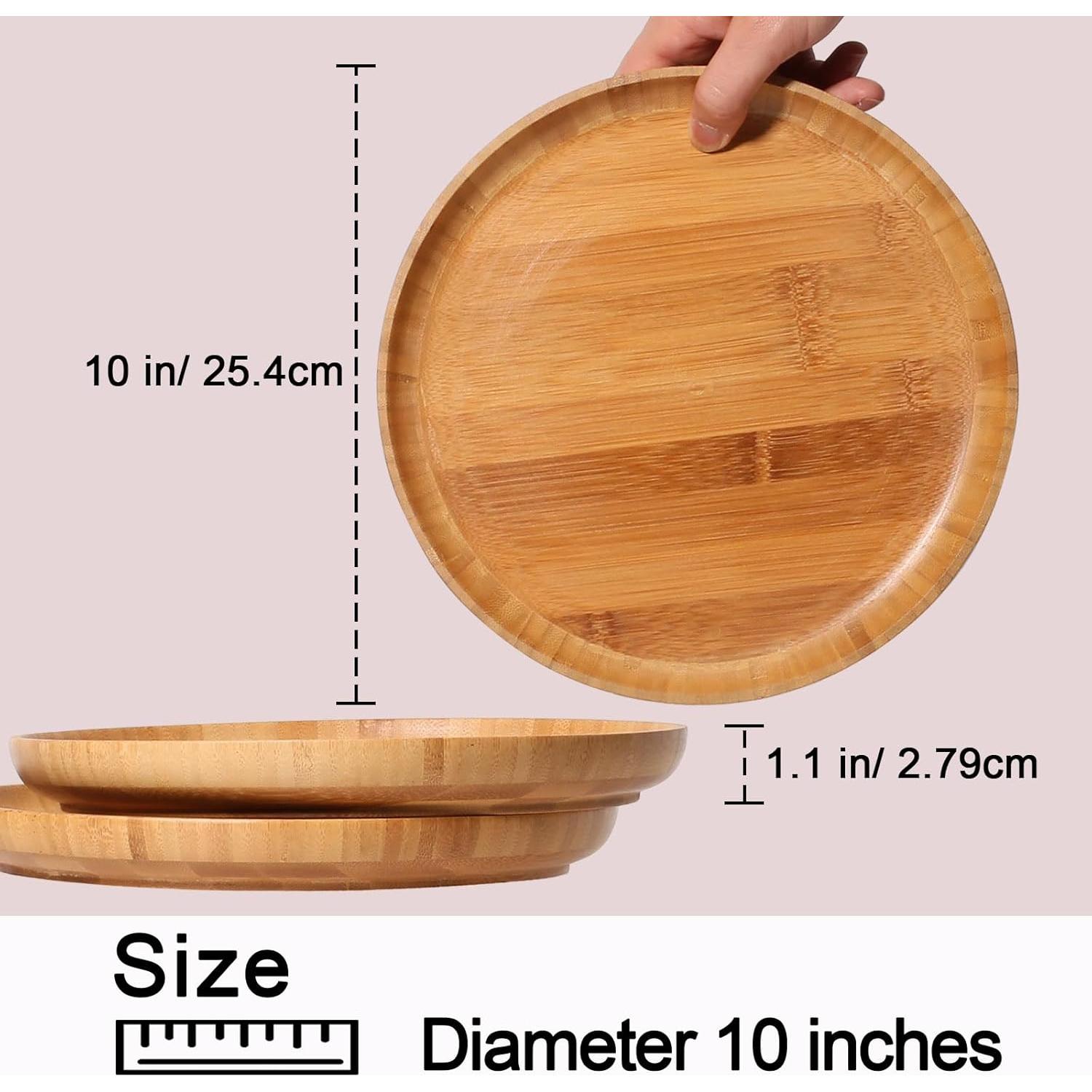 Juego de Platos de Cena de Bambú ZTHapwa 2 Piezas 25,4 cm