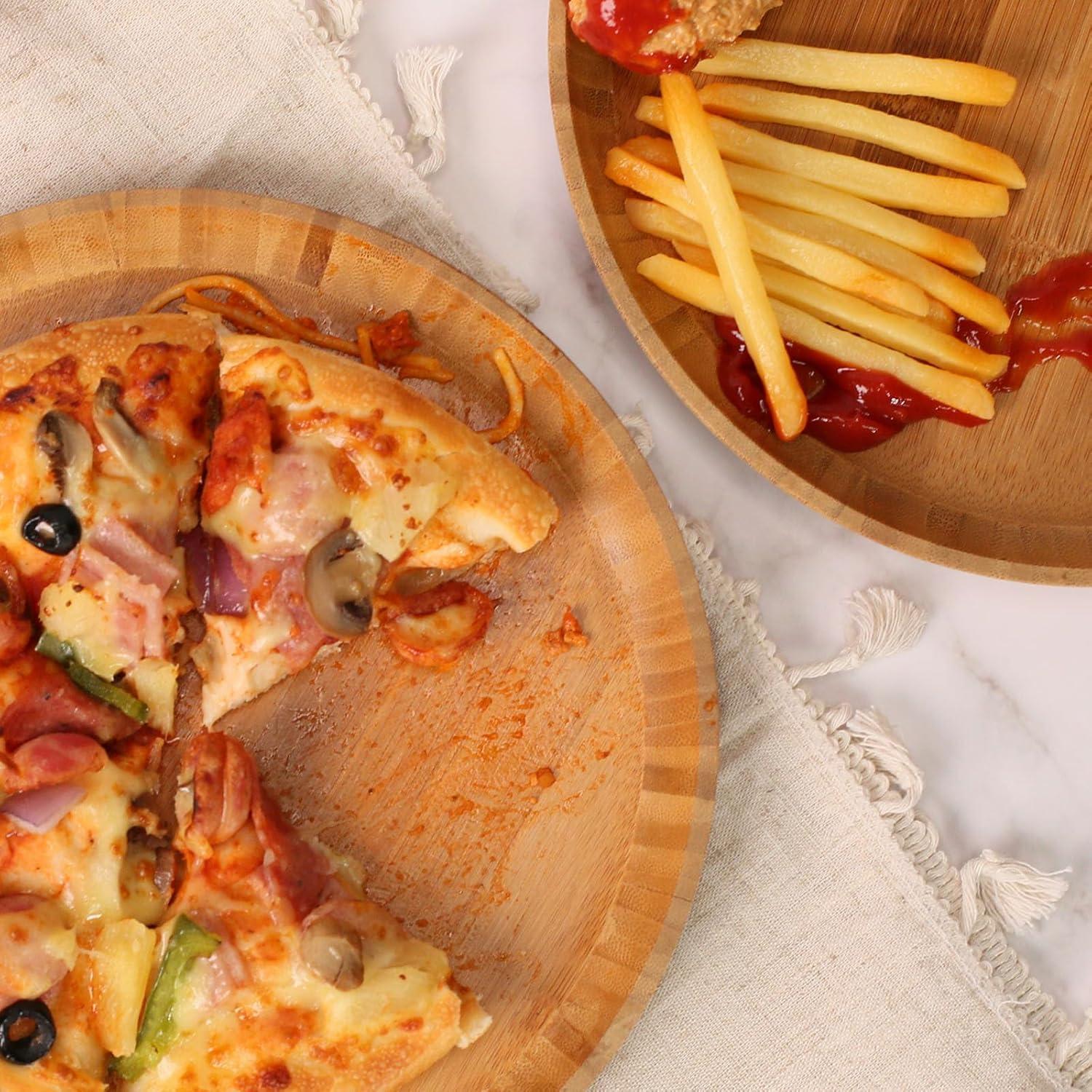 Juego de Platos de Cena de Bambú ZTHapwa 2 Piezas 25,4 cm