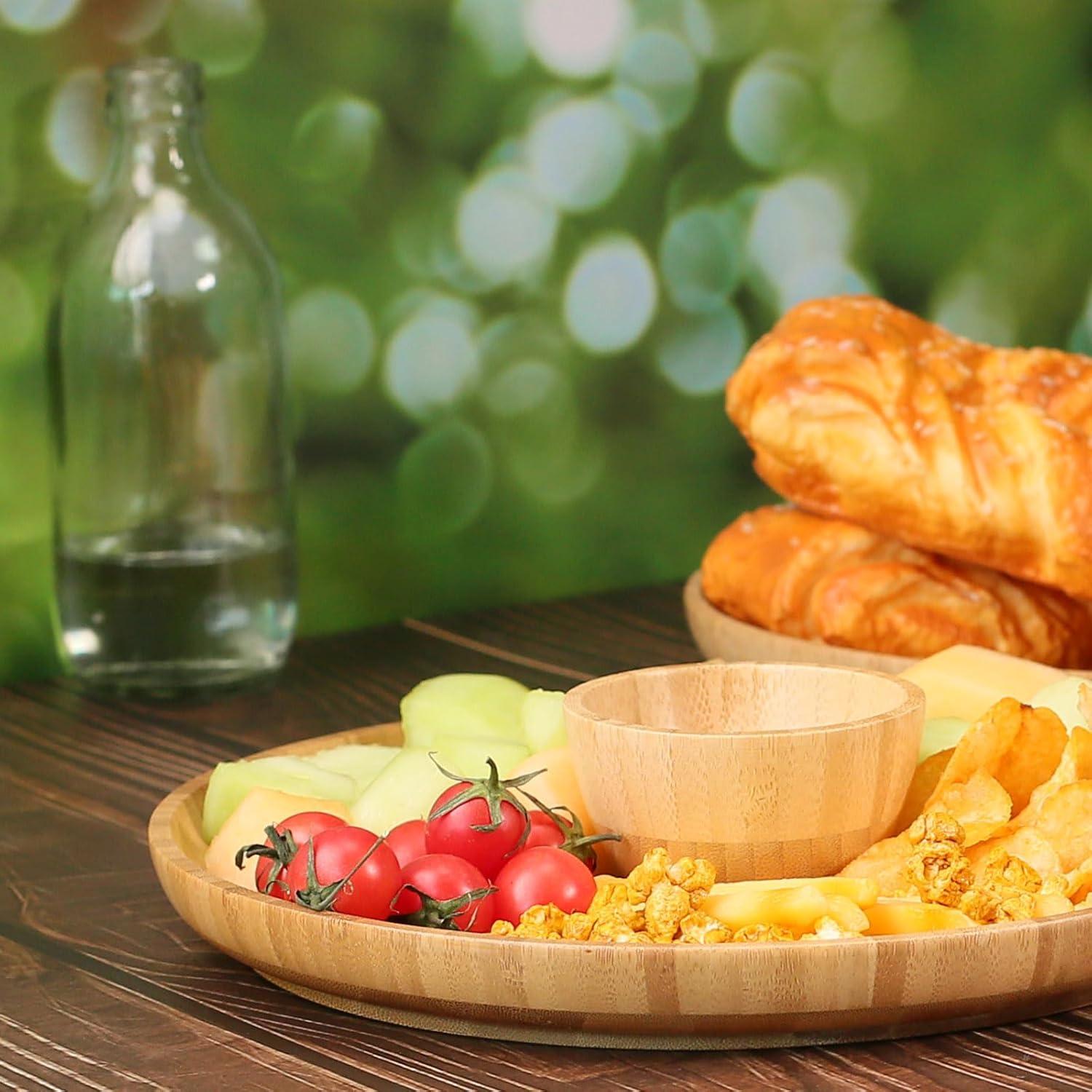 Juego de Platos de Cena de Bambú ZTHapwa 2 Piezas 25,4 cm