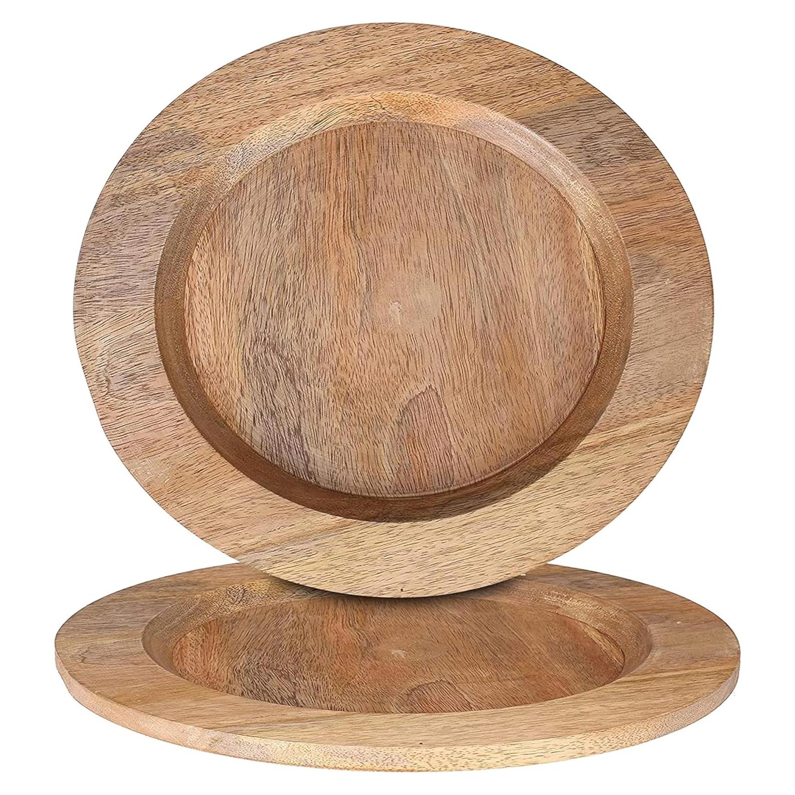 Platos Cargadores de Madera Natural Alpha Living - 33 cm (2 Pzs)