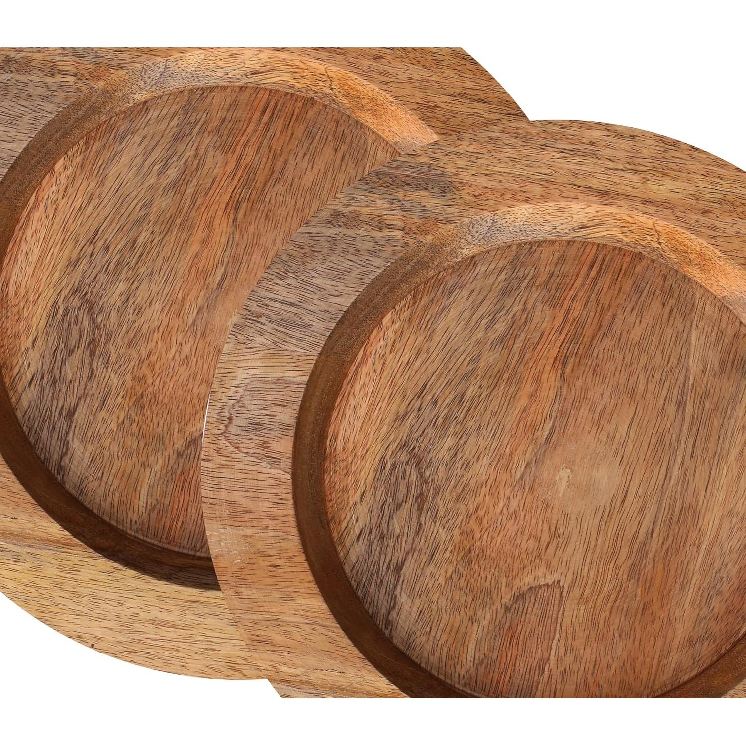Platos Cargadores de Madera Natural Alpha Living - 33 cm (2 Pzs)