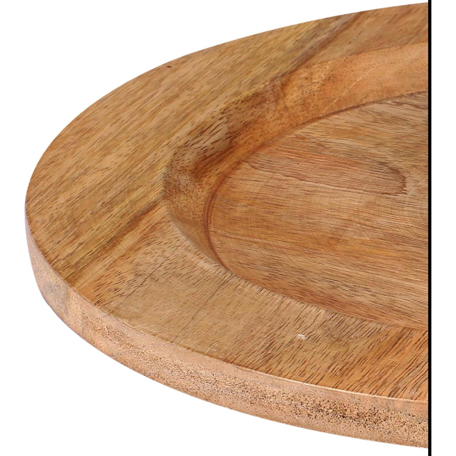 Platos Cargadores de Madera Natural Alpha Living - 33 cm (2 Pzs)