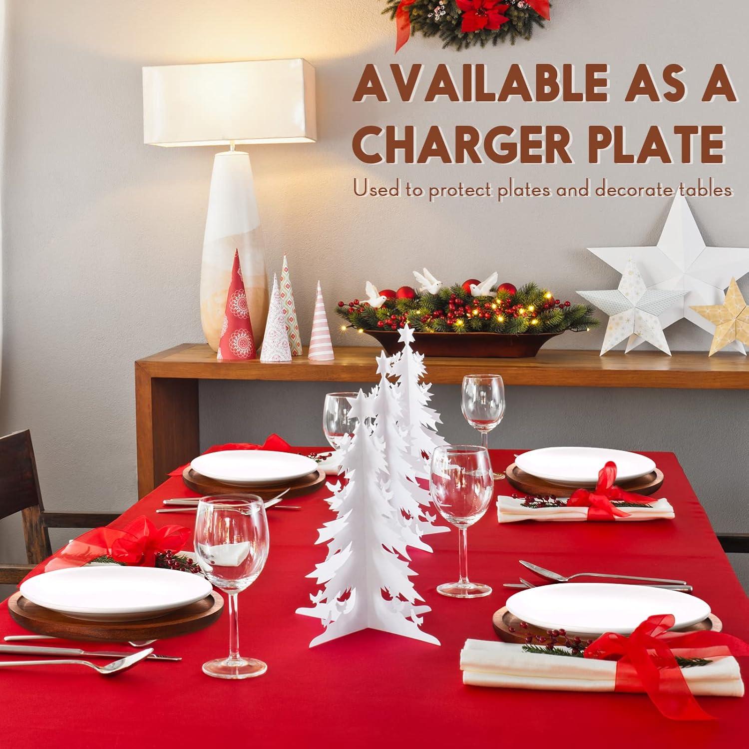 Juego de 12 Platos Redondos de Madera Acacia Rtteri 20 cm