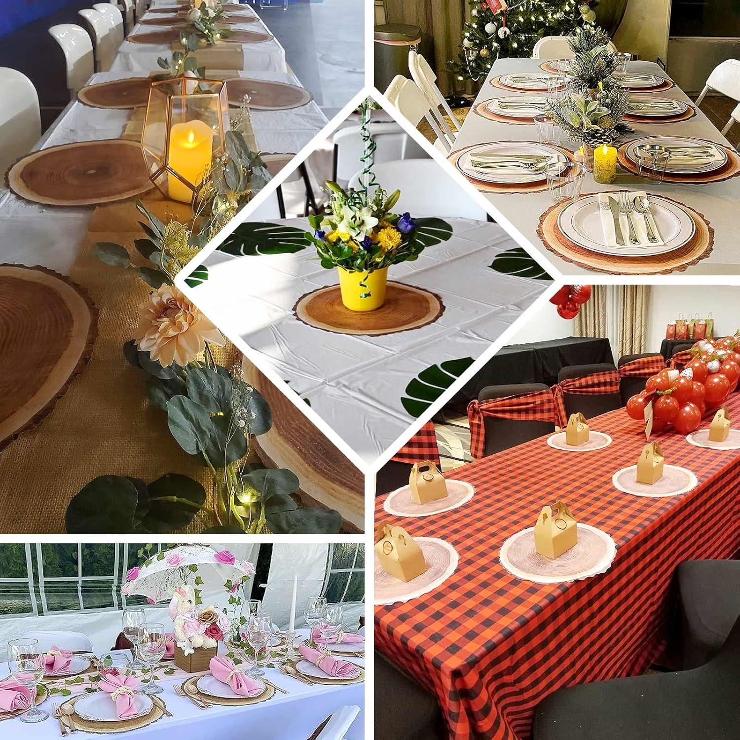 Bandejas Desechables Efavormart 33 cm Rodajas Madera 6 Piezas