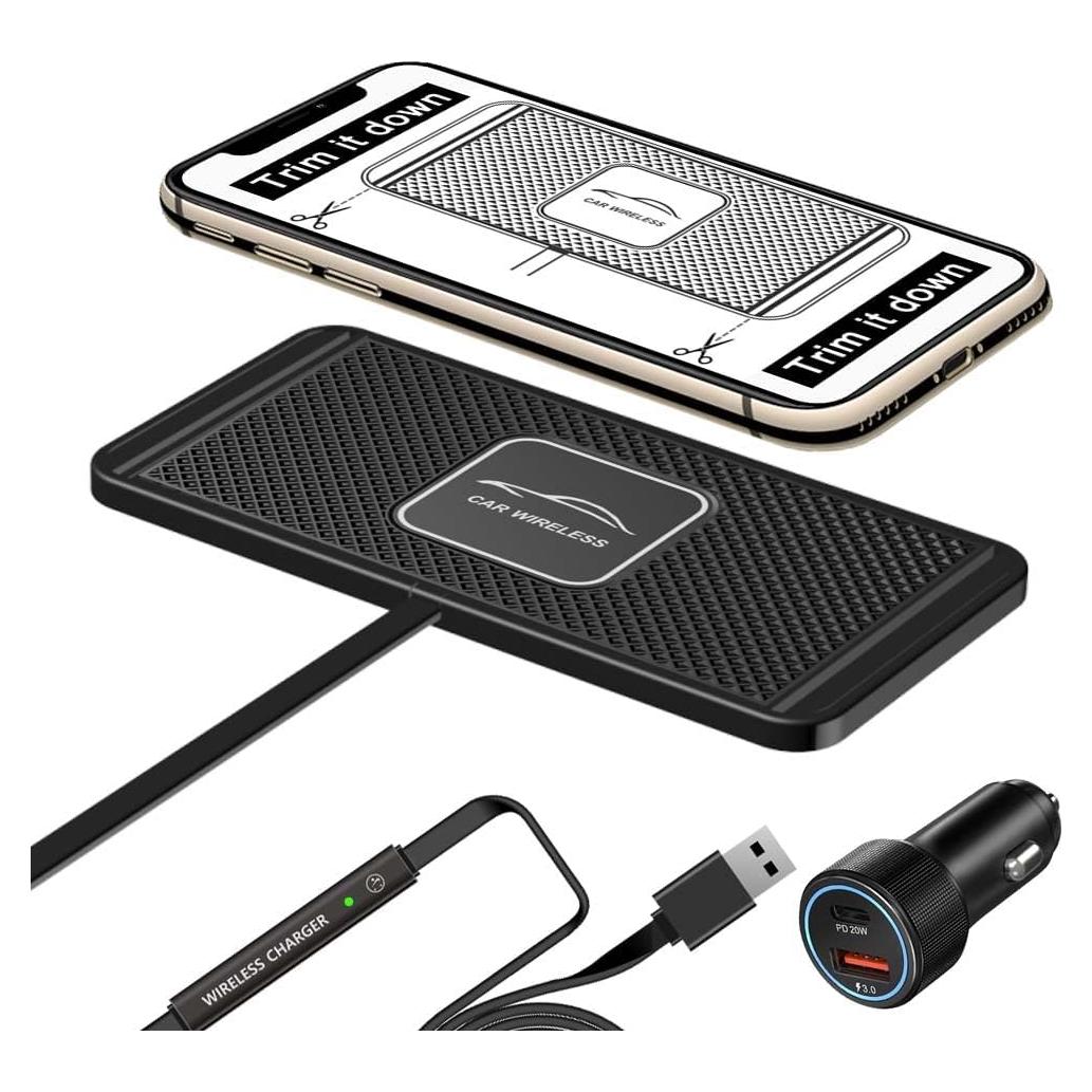 Cargador Inalámbrico para Auto ASUMATO Qi 15W USB QC 3.0