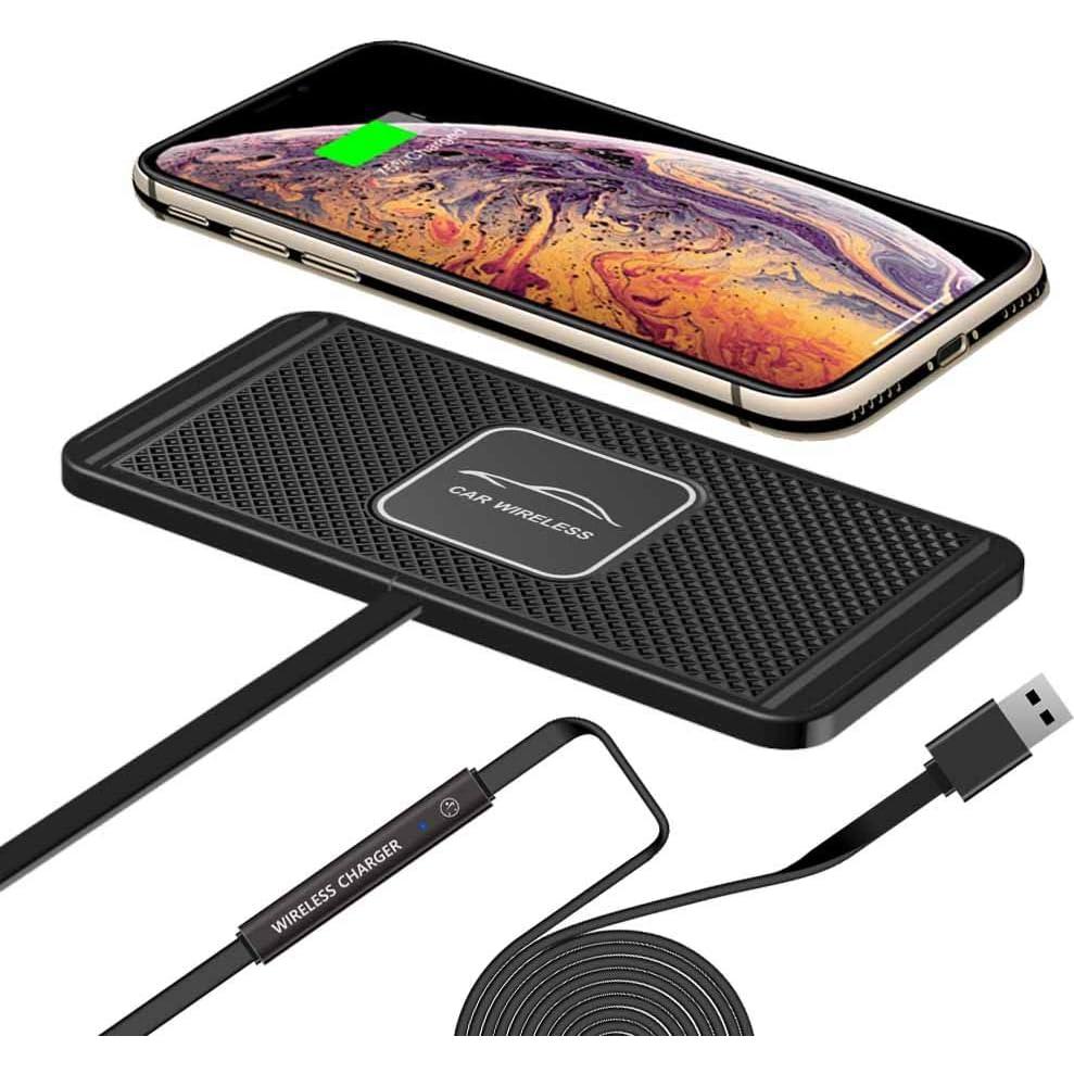 Cargador Inalámbrico para Auto ASUMATO Qi 15W USB QC 3.0