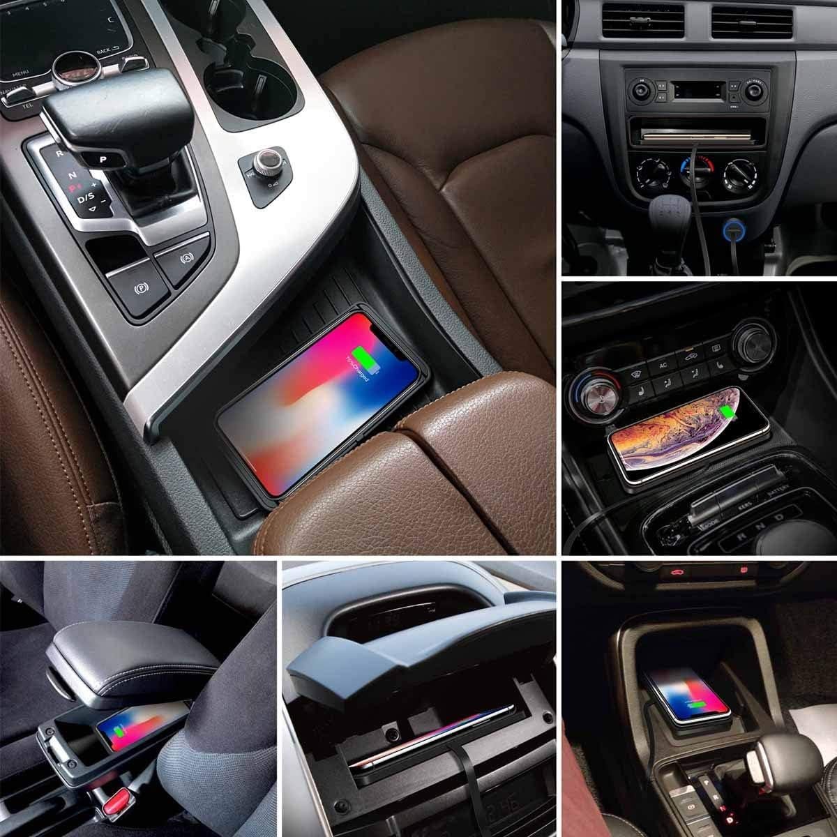 Cargador Inalámbrico para Auto ASUMATO Qi 15W USB QC 3.0