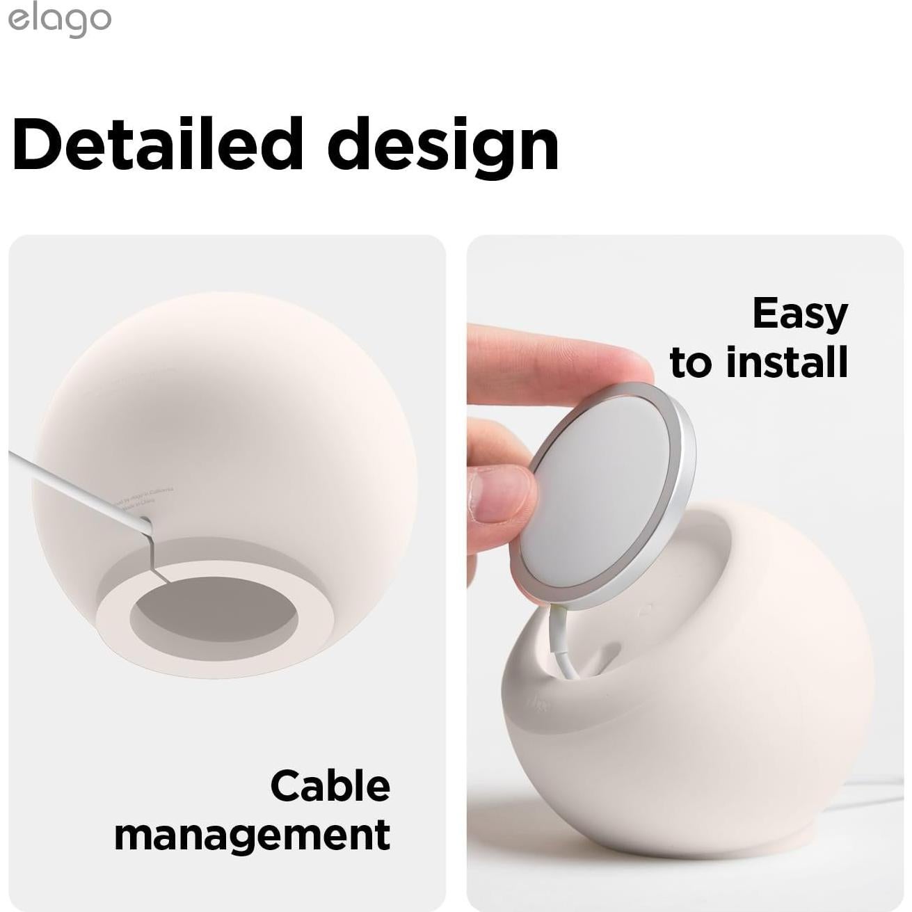 Soporte de Carga MagSafe elago MS2 - Silicona Piedra