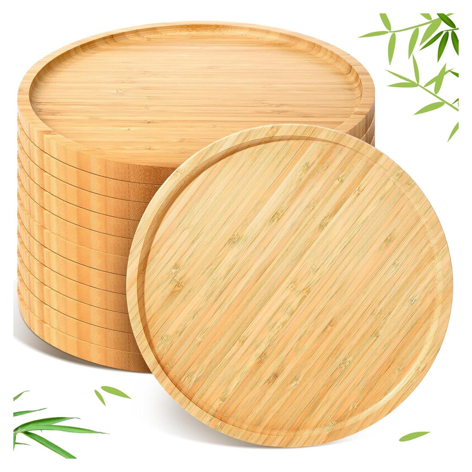 Bandeja de Servicio Redonda de Bambú Meanplan 30 cm - 12 Piezas