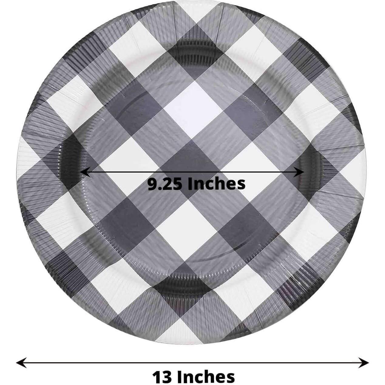 10 Platos Cargadores Desechables Efavormart 33 cm Cuadros