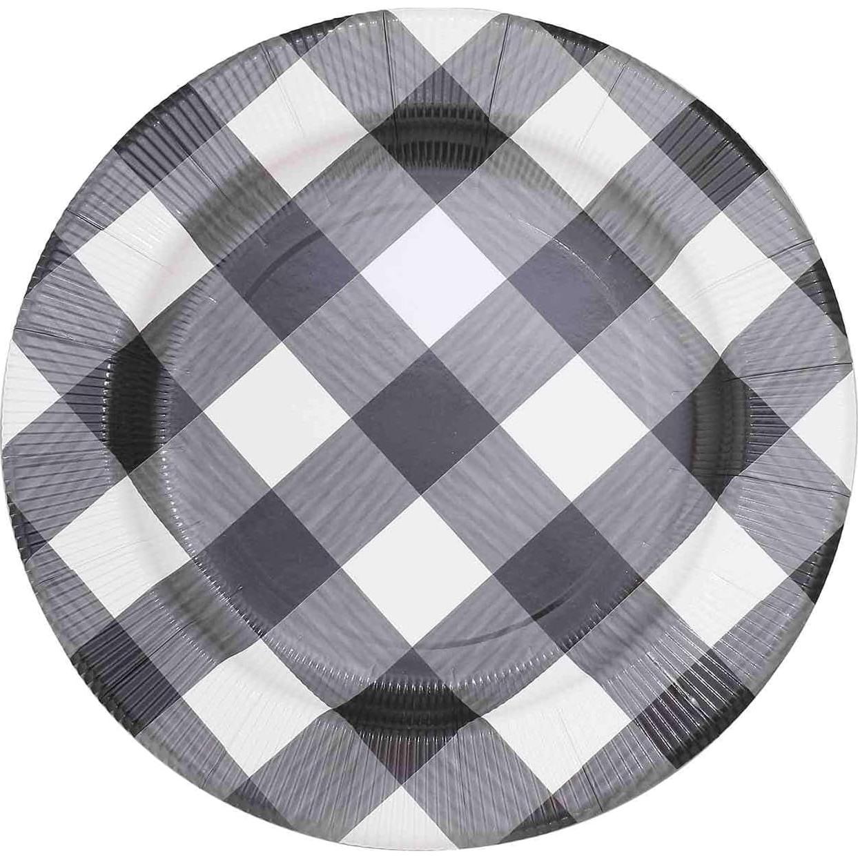 10 Platos Cargadores Desechables Efavormart 33 cm Cuadros