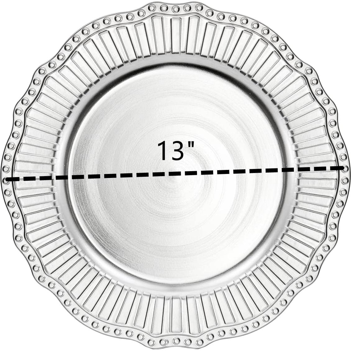 Platos Cargadores Dicunoy 12 Piezas 33 cm Plateados