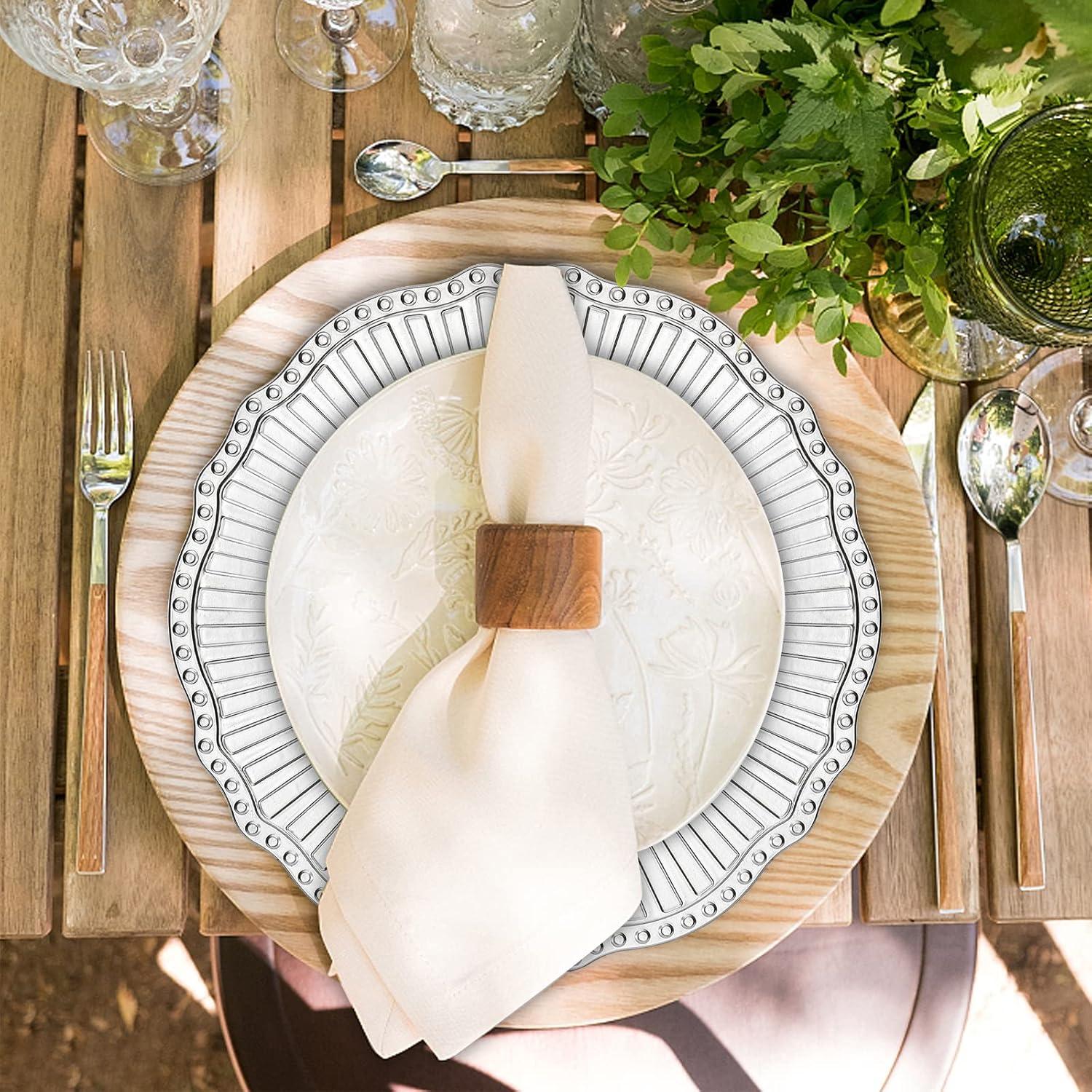 Platos Cargadores Dicunoy 12 Piezas 33 cm Plateados