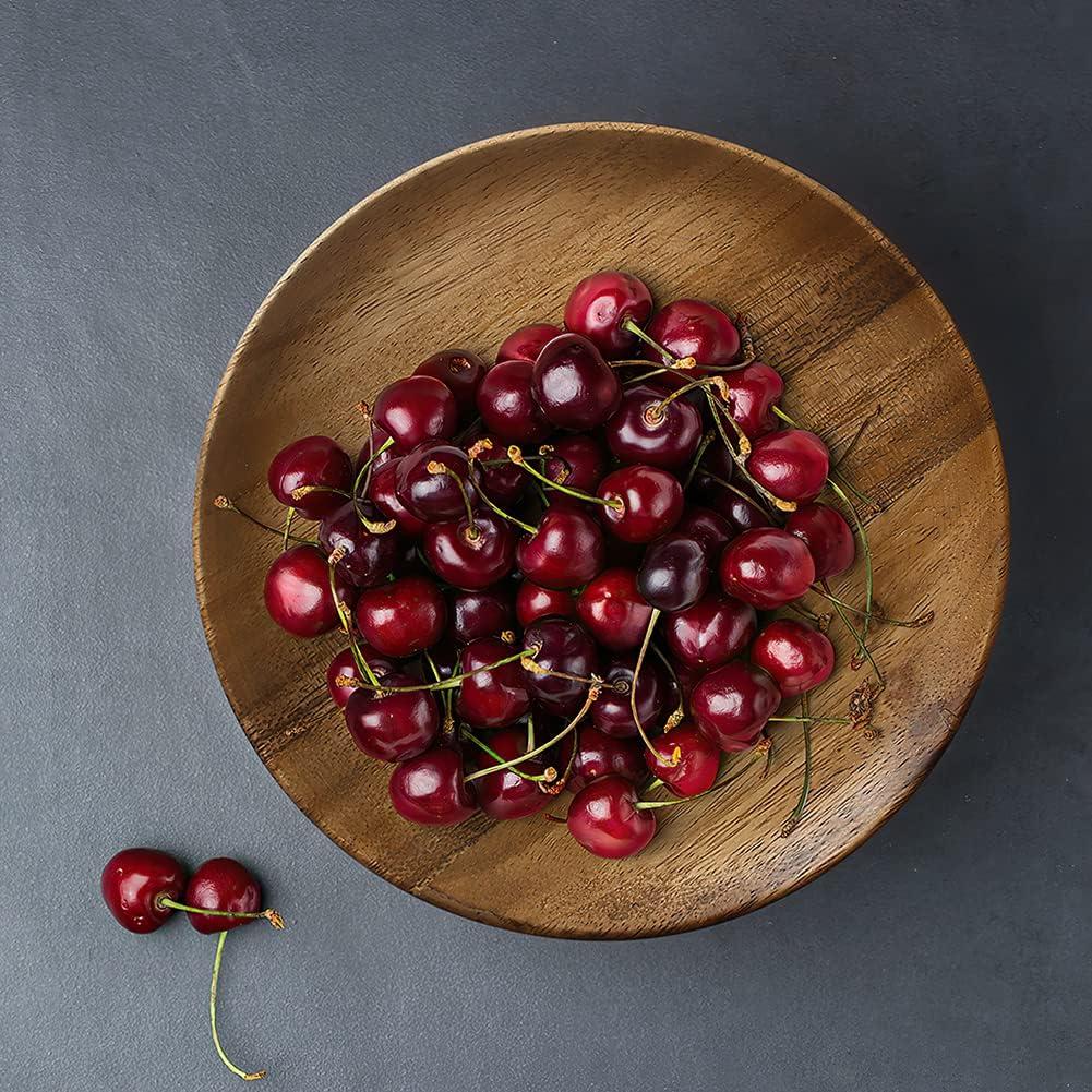 IQCWOOD Set de 4 Platos de Madera de Acacia 20 cm