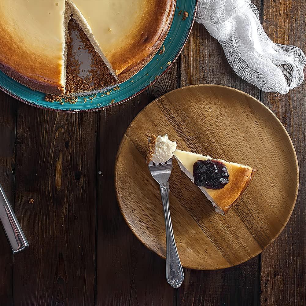 IQCWOOD Set de 4 Platos de Madera de Acacia 20 cm