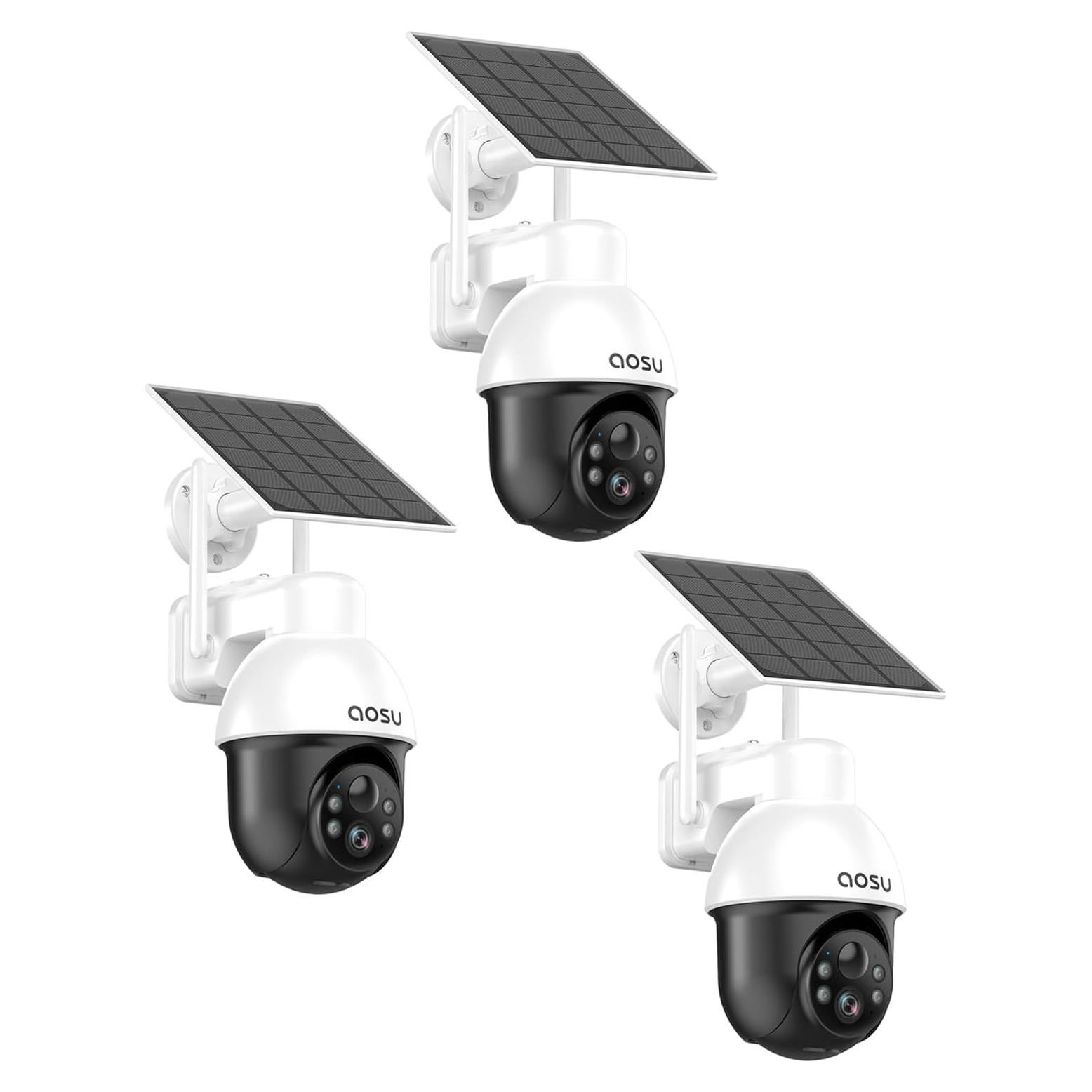 Cámara de Seguridad Solar AOSU 5MP Inalámbrica para Exterior