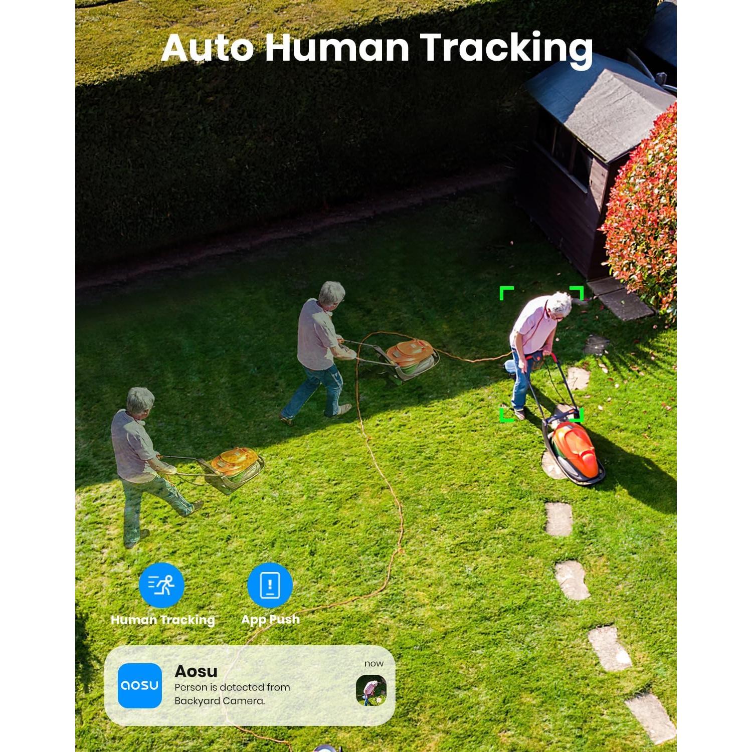 Cámara de Seguridad Solar AOSU 5MP Inalámbrica para Exterior