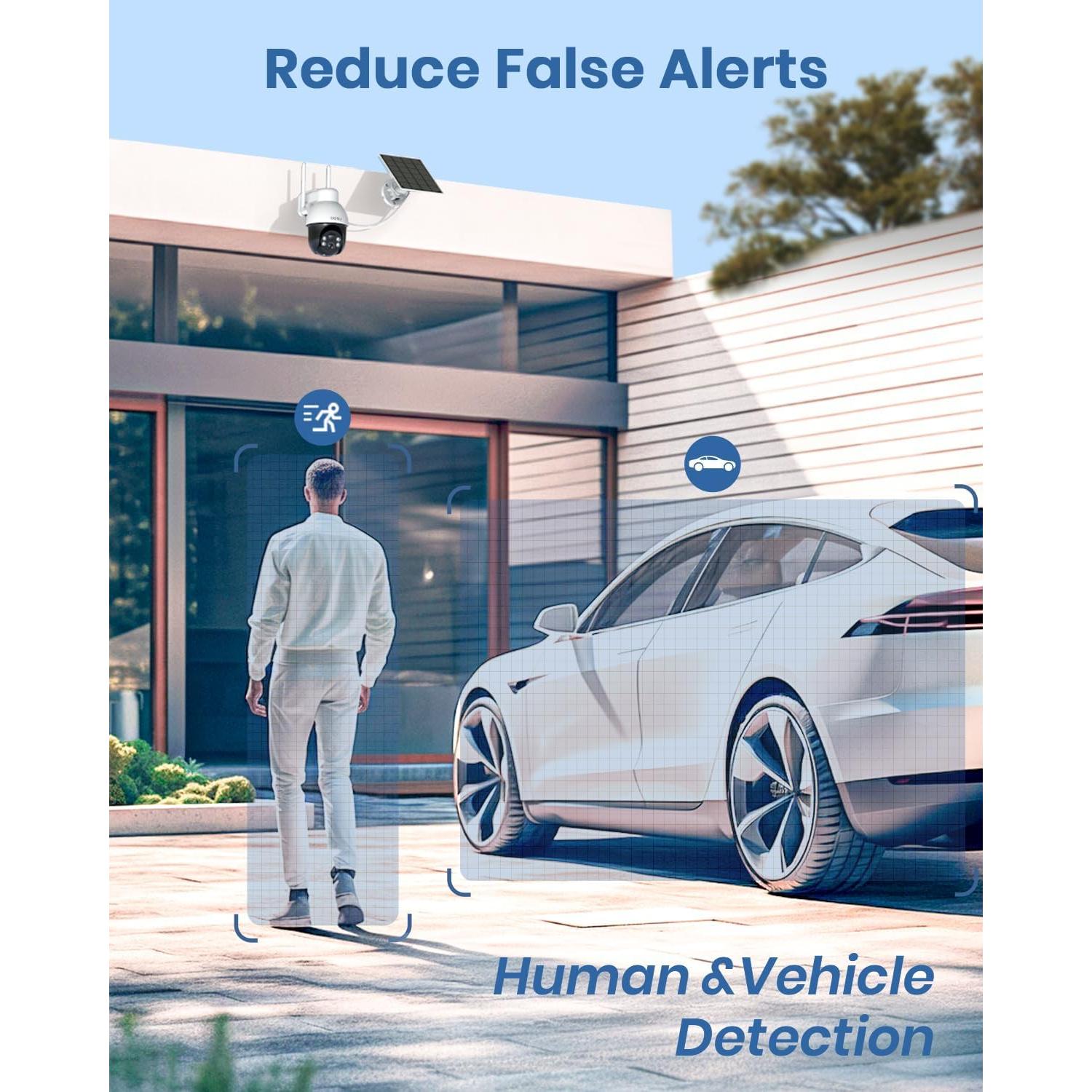 Cámara de Seguridad Solar AOSU 5MP Inalámbrica para Exterior