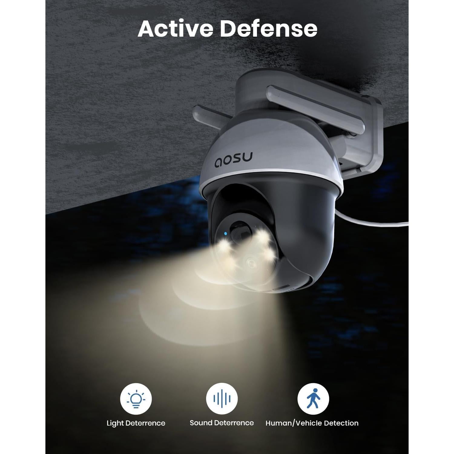 Cámara de Seguridad Solar AOSU 5MP Inalámbrica para Exterior