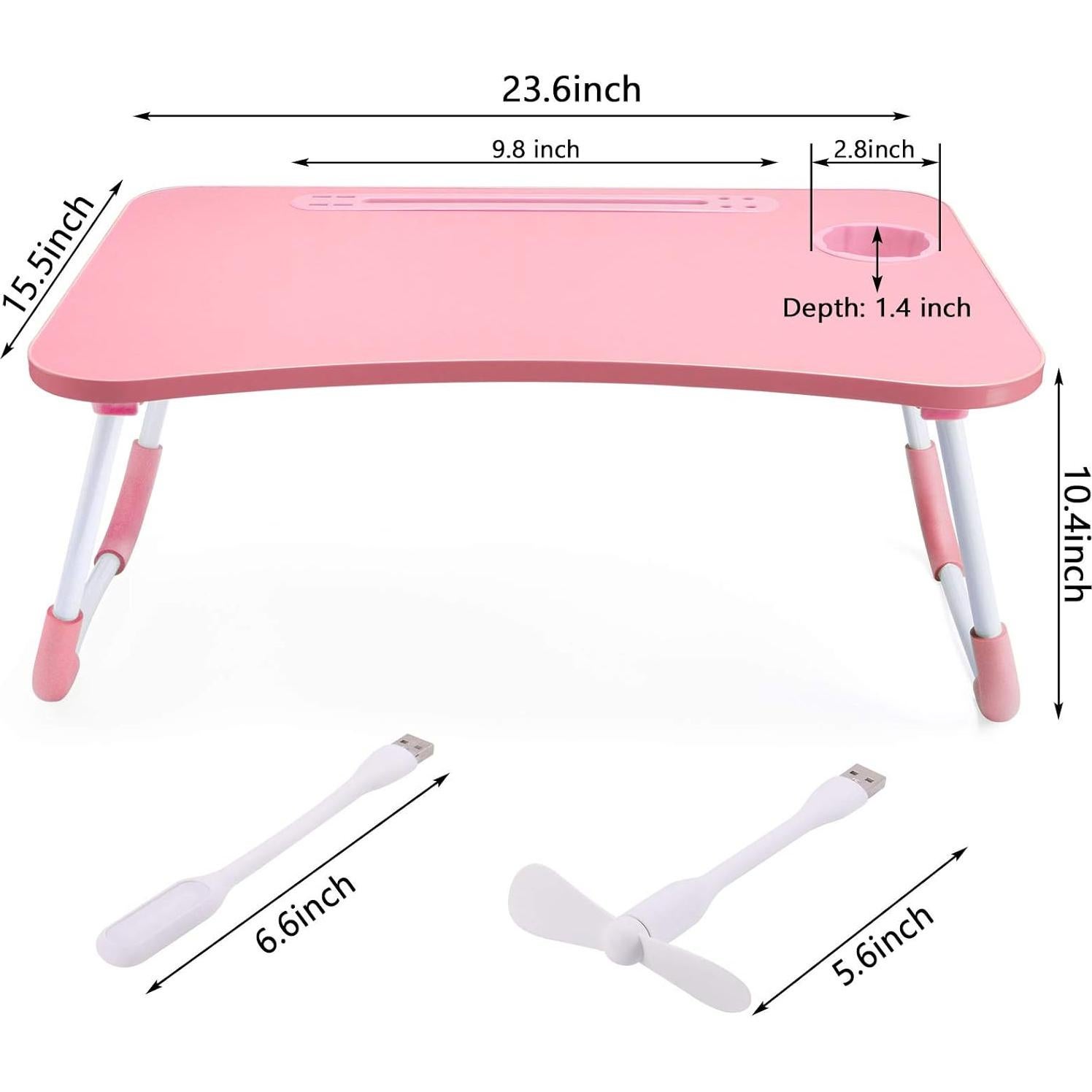 Mesa Plegable para Laptop Slendor Rosa 60x39 cm Portátil