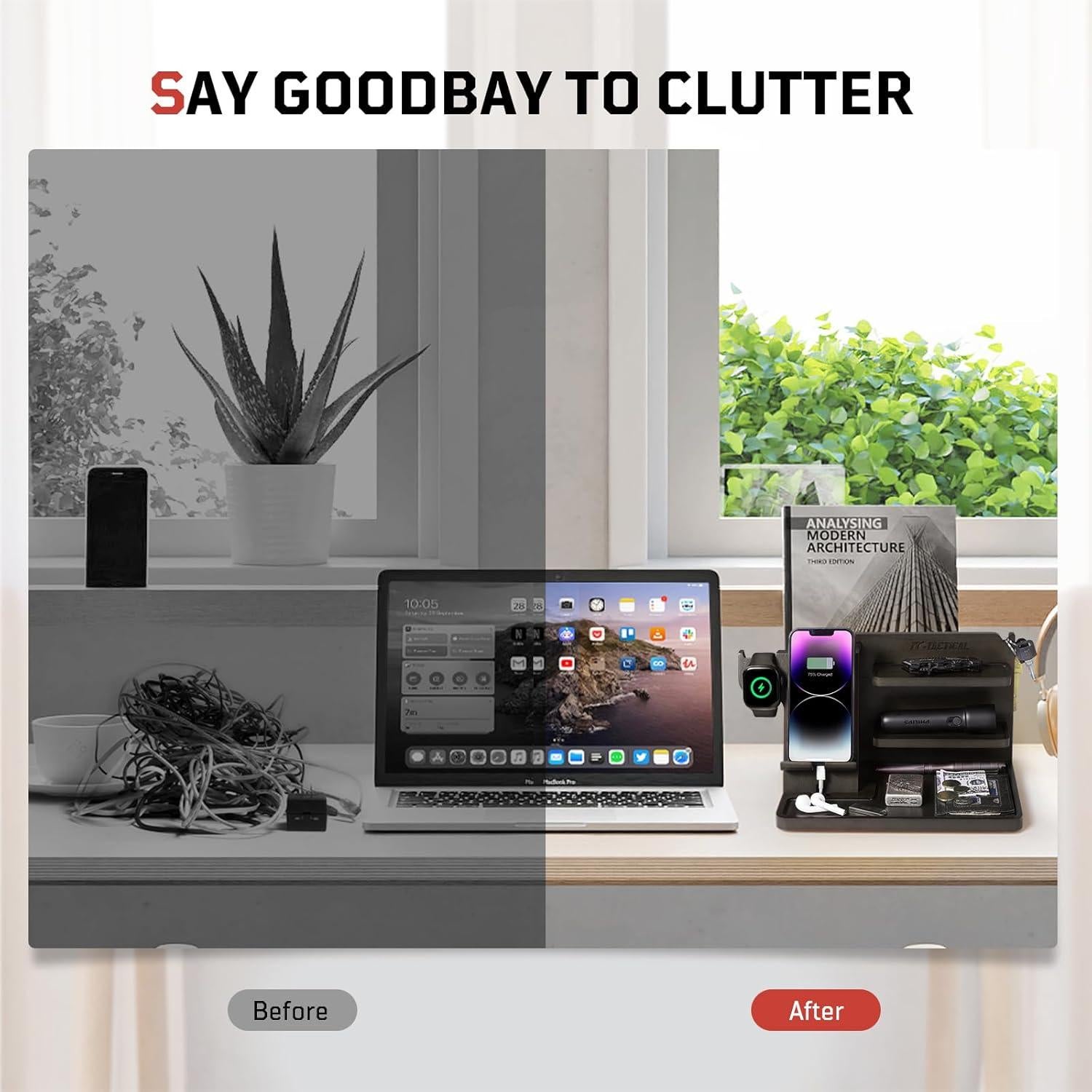 Organizador de Mesita de Noche Madera 1TG Tactical Ajustable