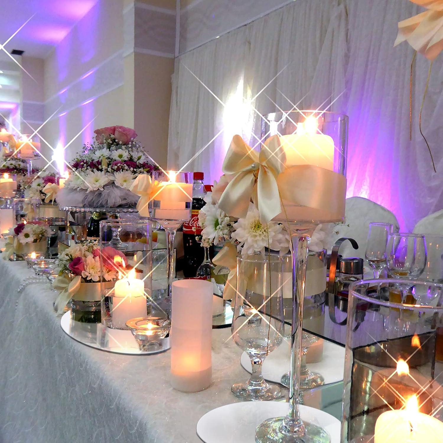 12 Bandejas Espejo Decorativas Boao 19.8 cm para Bodas