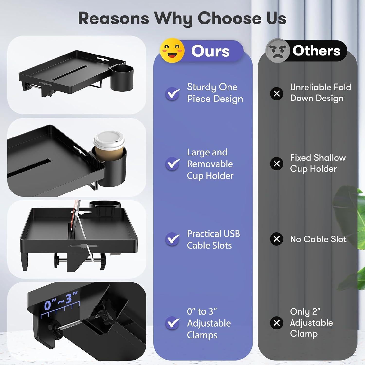 Estante de Cama AUZONIMICS HDTP01-BK Negro 15x10 cm