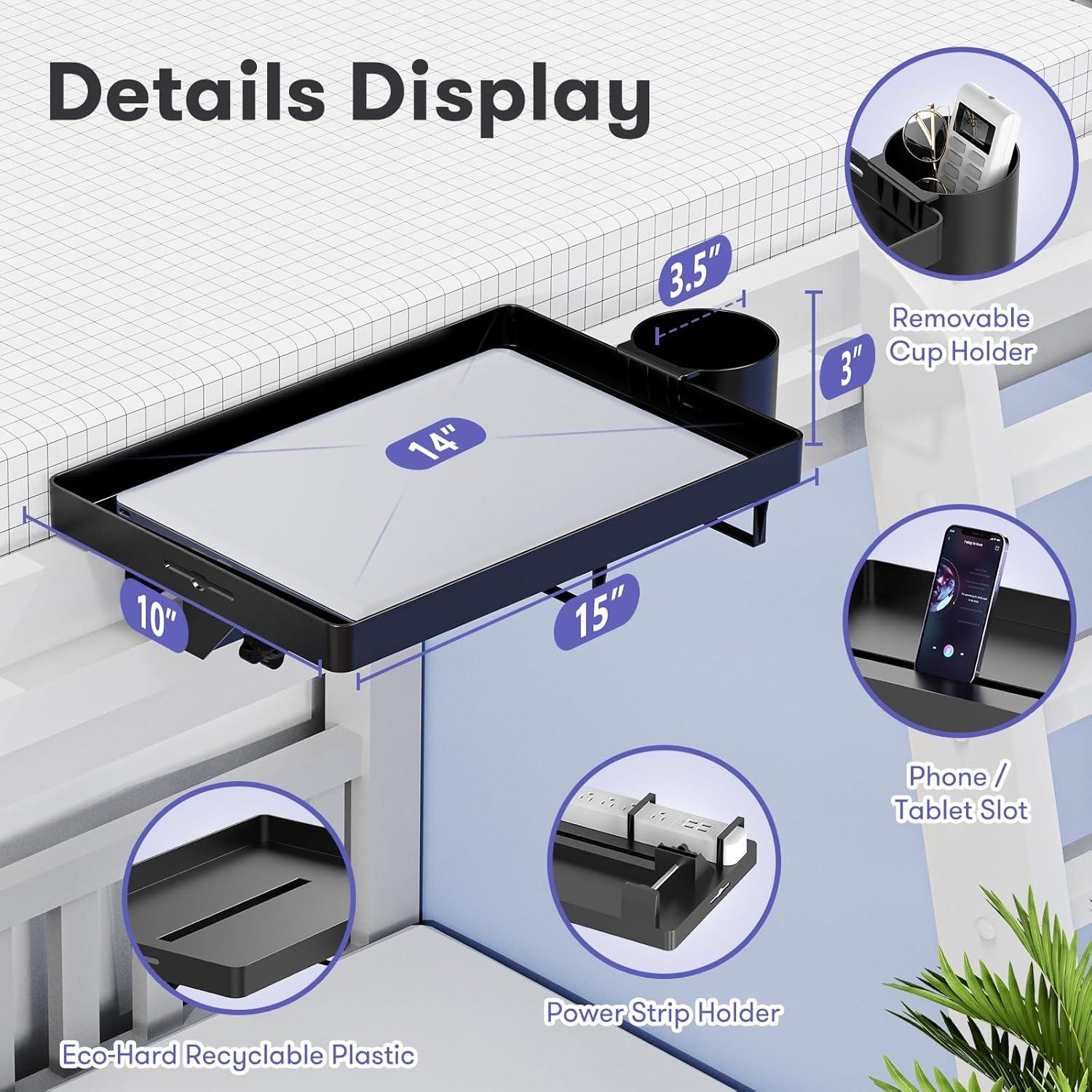 Estante de Cama AUZONIMICS HDTP01-BK Negro 15x10 cm