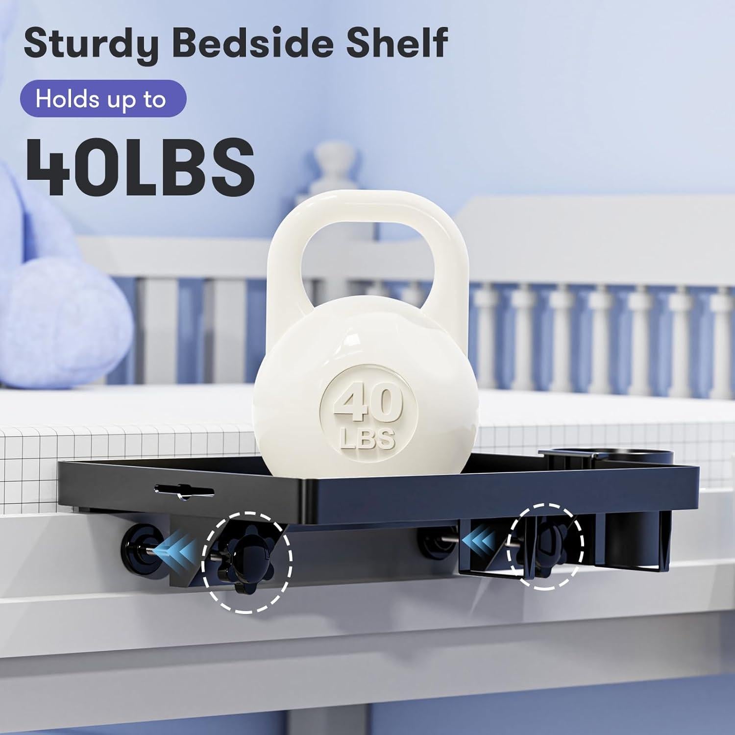 Estante de Cama AUZONIMICS HDTP01-BK Negro 15x10 cm