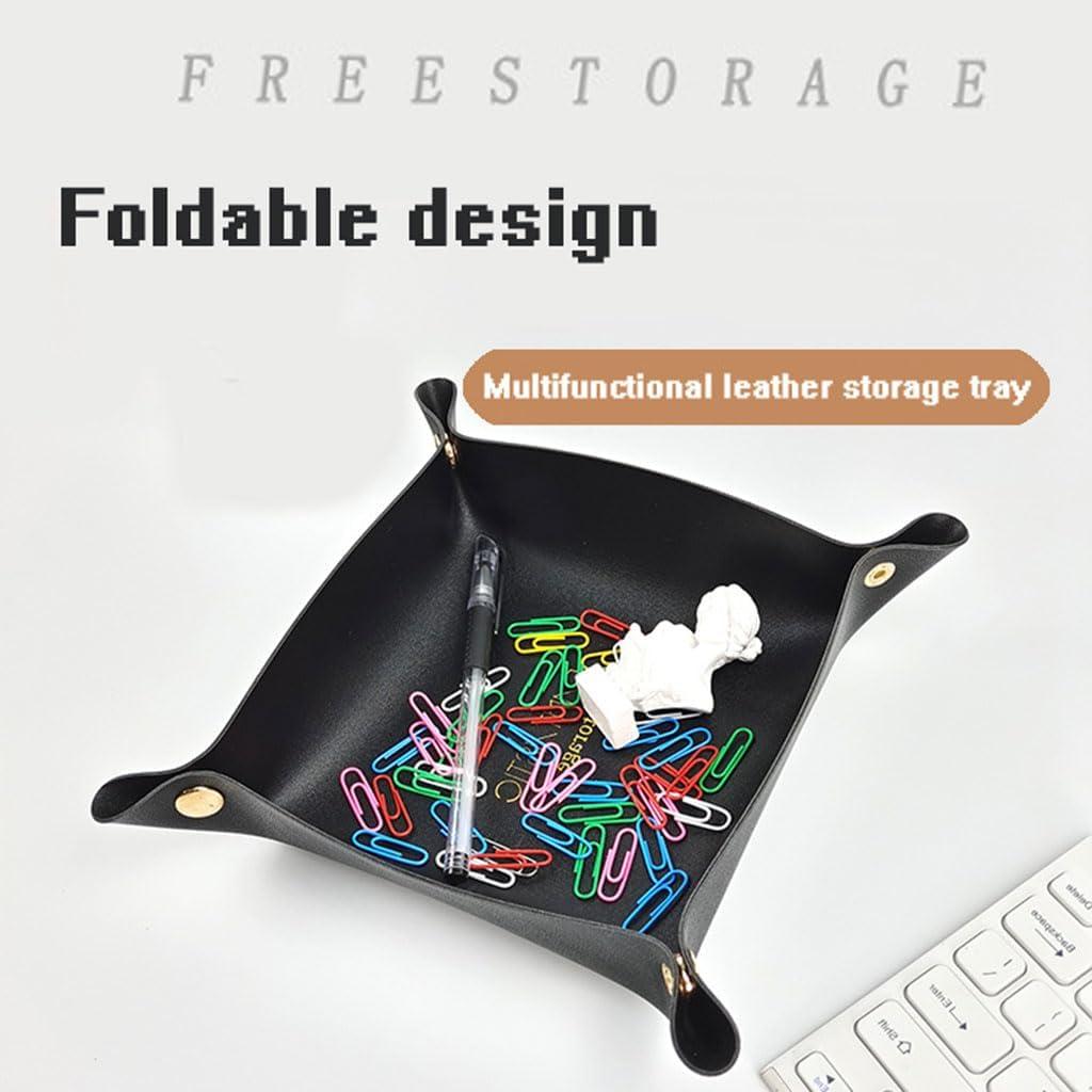 3 Piezas Bandeja de Cuero PU Garajonay Organizador Marrón