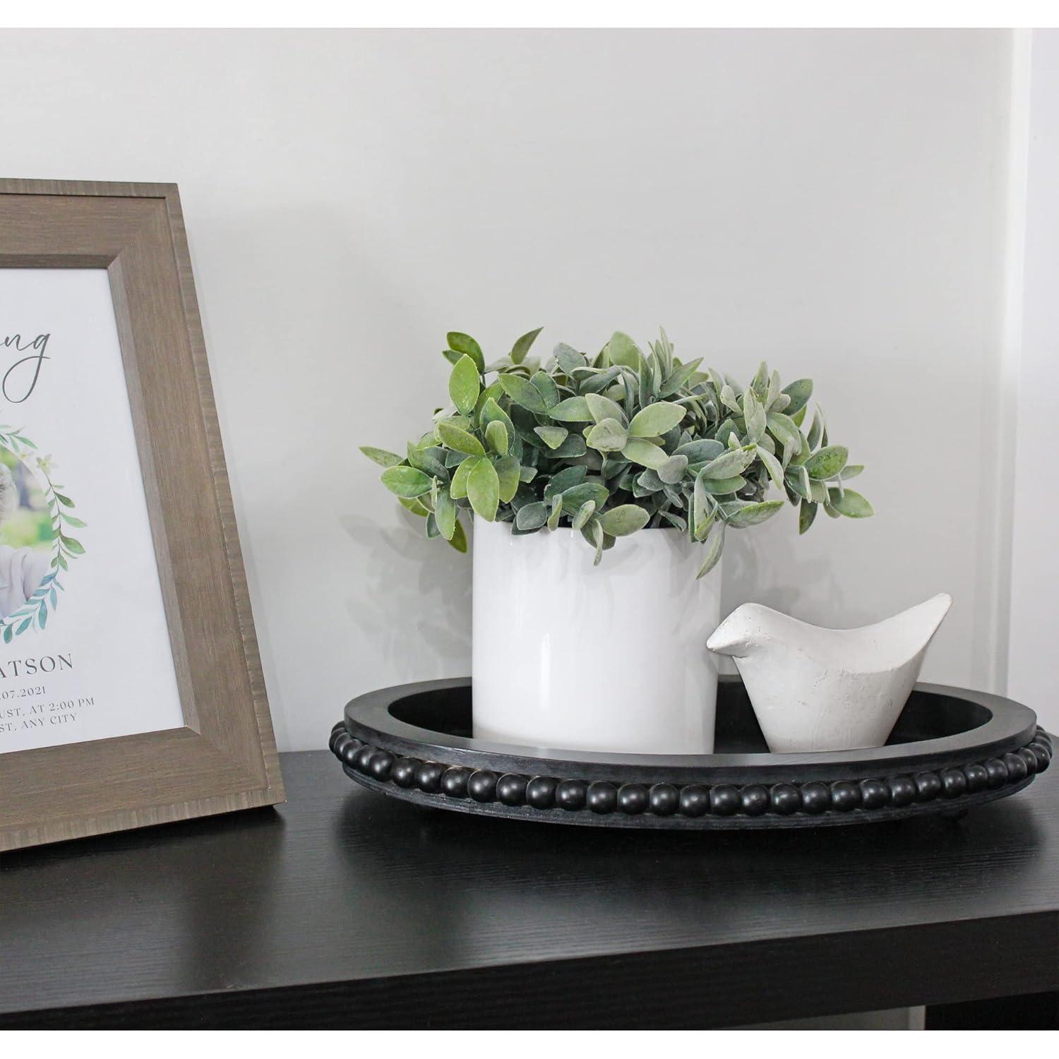 Bandeja Ovalada de Madera AuldHome Design Negra 38,1x23,5cm