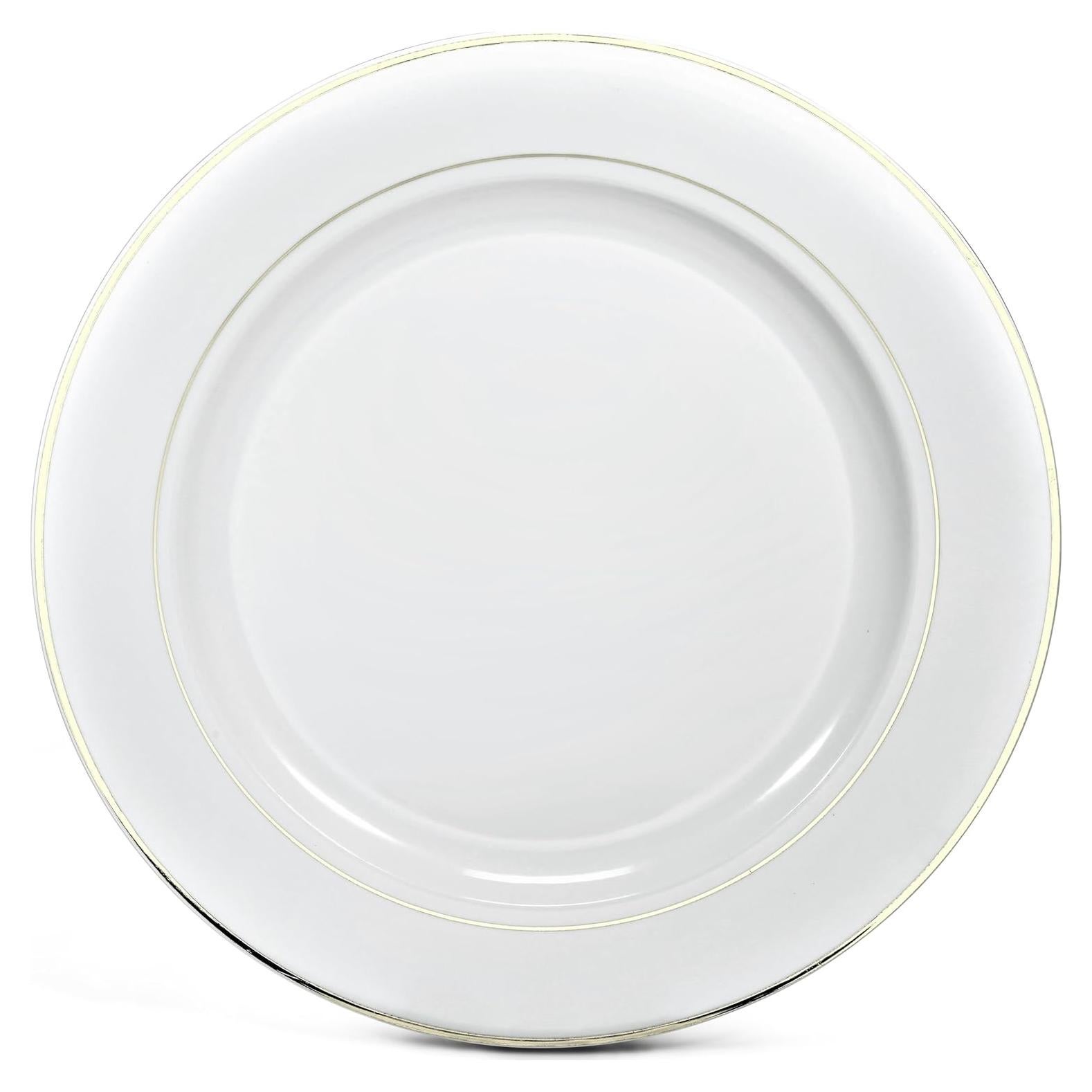 60 Platos Cargadores Desechables OCCASIONS 30 cm Blanco Dorado