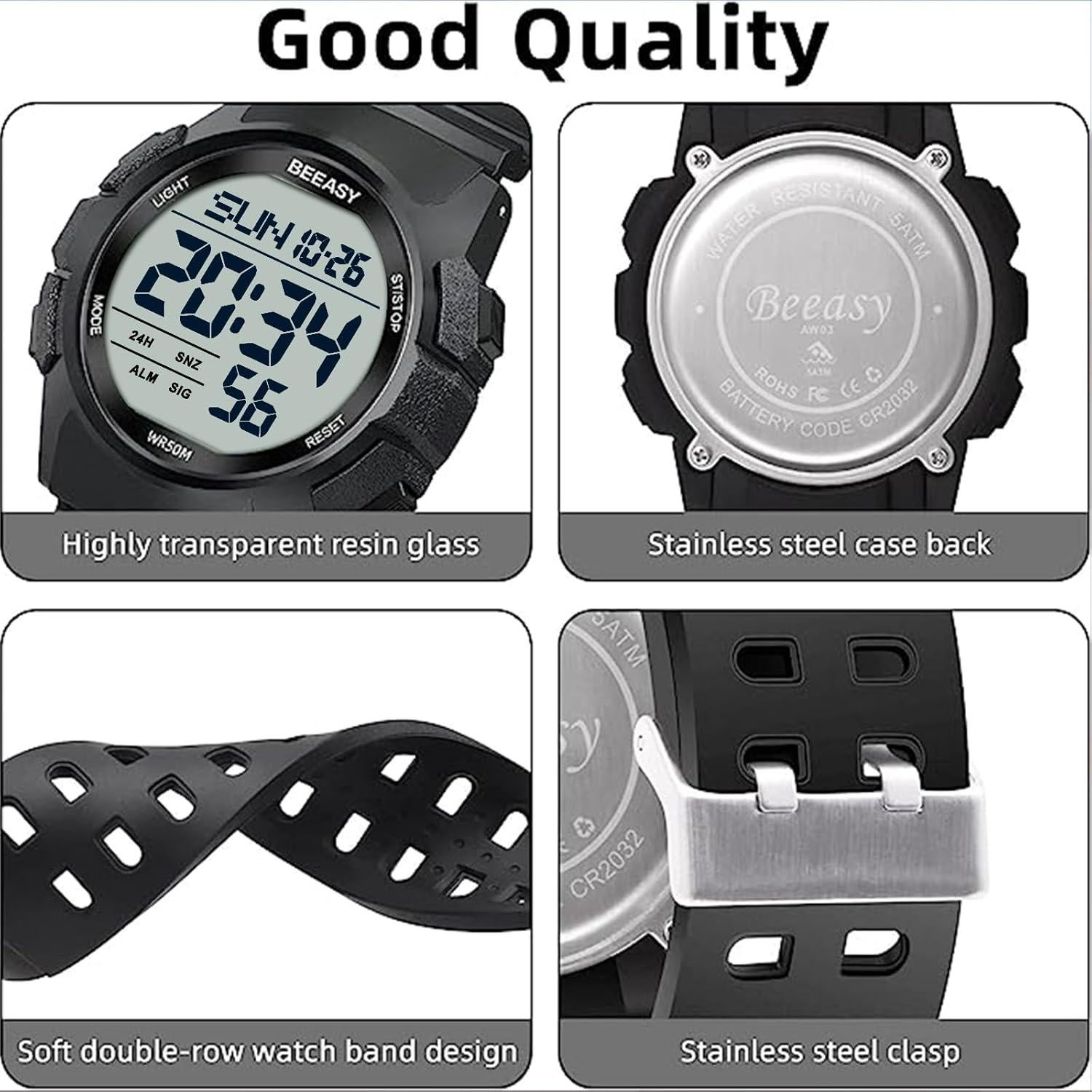 Reloj Deportivo Digital Beeasy AW03 Impermeable 5ATM