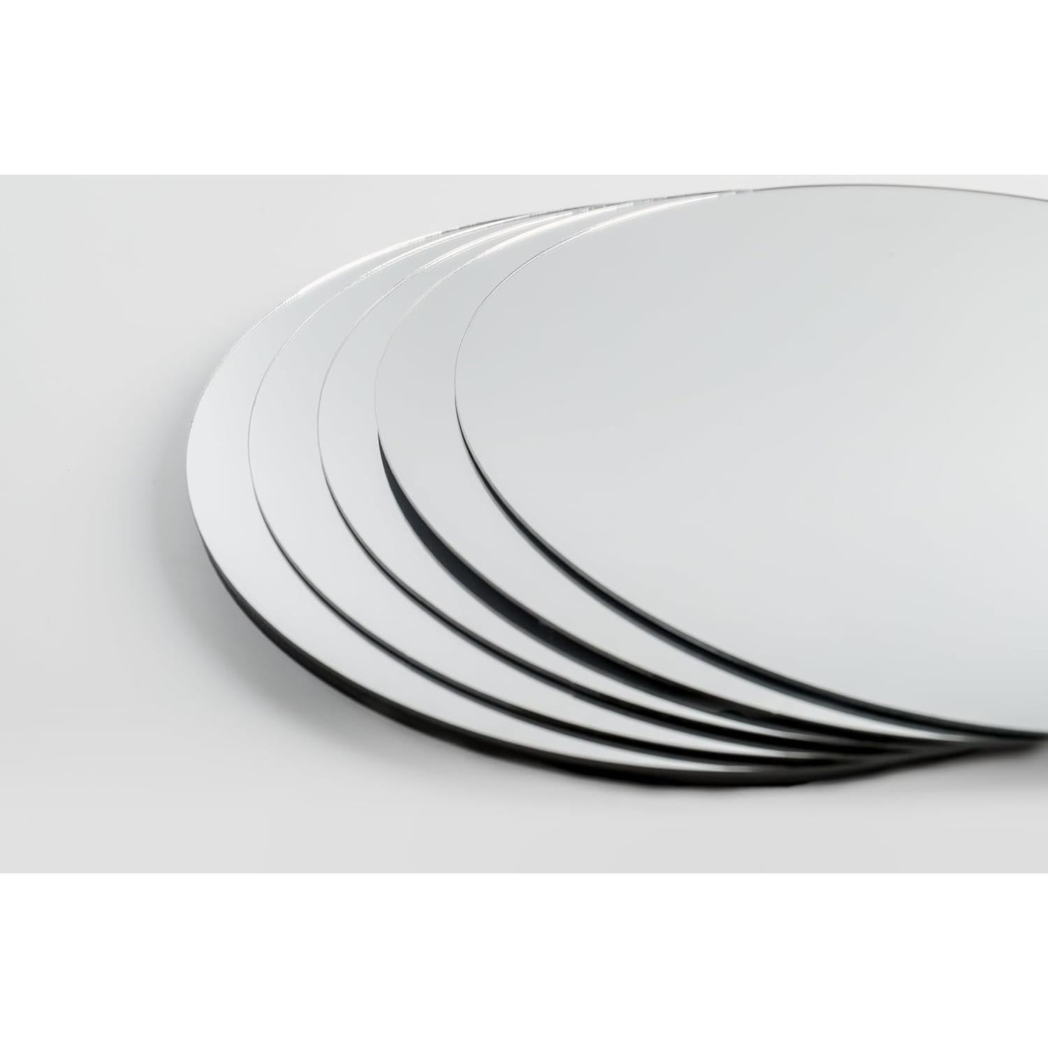 Juego de 12 Espejos Redondos GISELA D 20 cm Plata