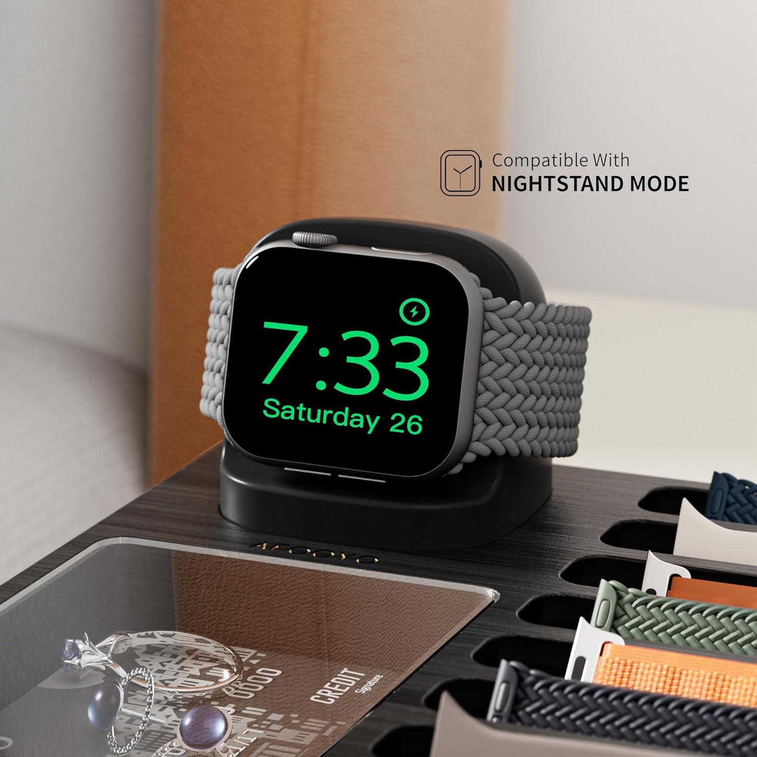 Organizador de bandas para Apple Watch AFOOYO con carga negra