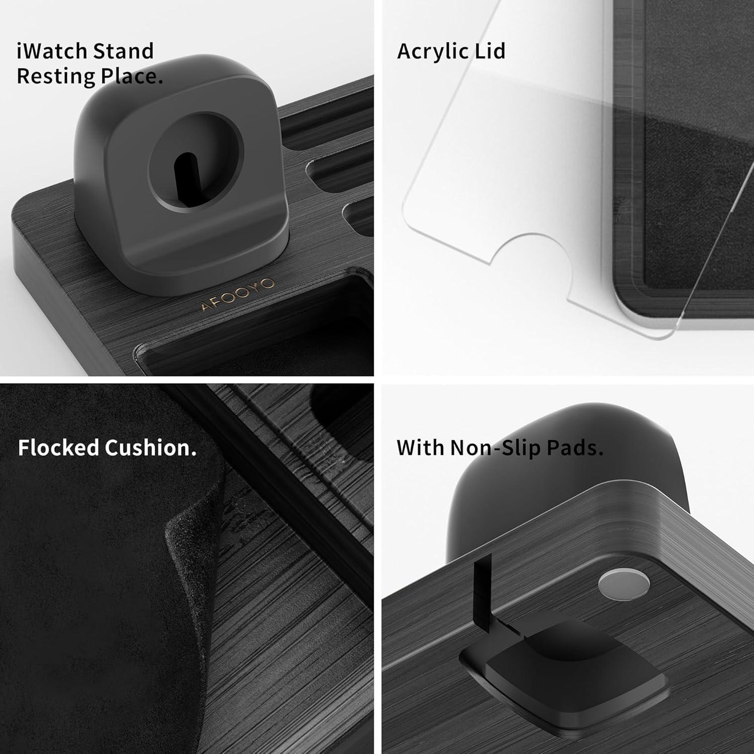 Organizador de bandas para Apple Watch AFOOYO con carga negra