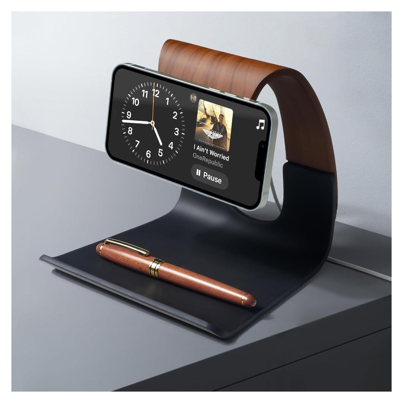 Mag-Safe Wireless Charging Station for iPhone 12,13,14,15,Vertical & Landscape Stand, with Storage Tray, Personalized Engraved Gift