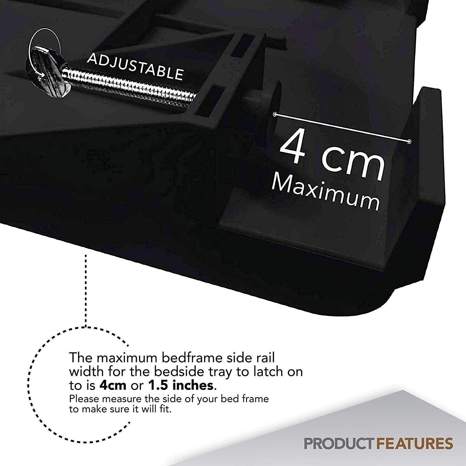 Estante Lateral Moderno Innovaciones para Cama Alta Negro