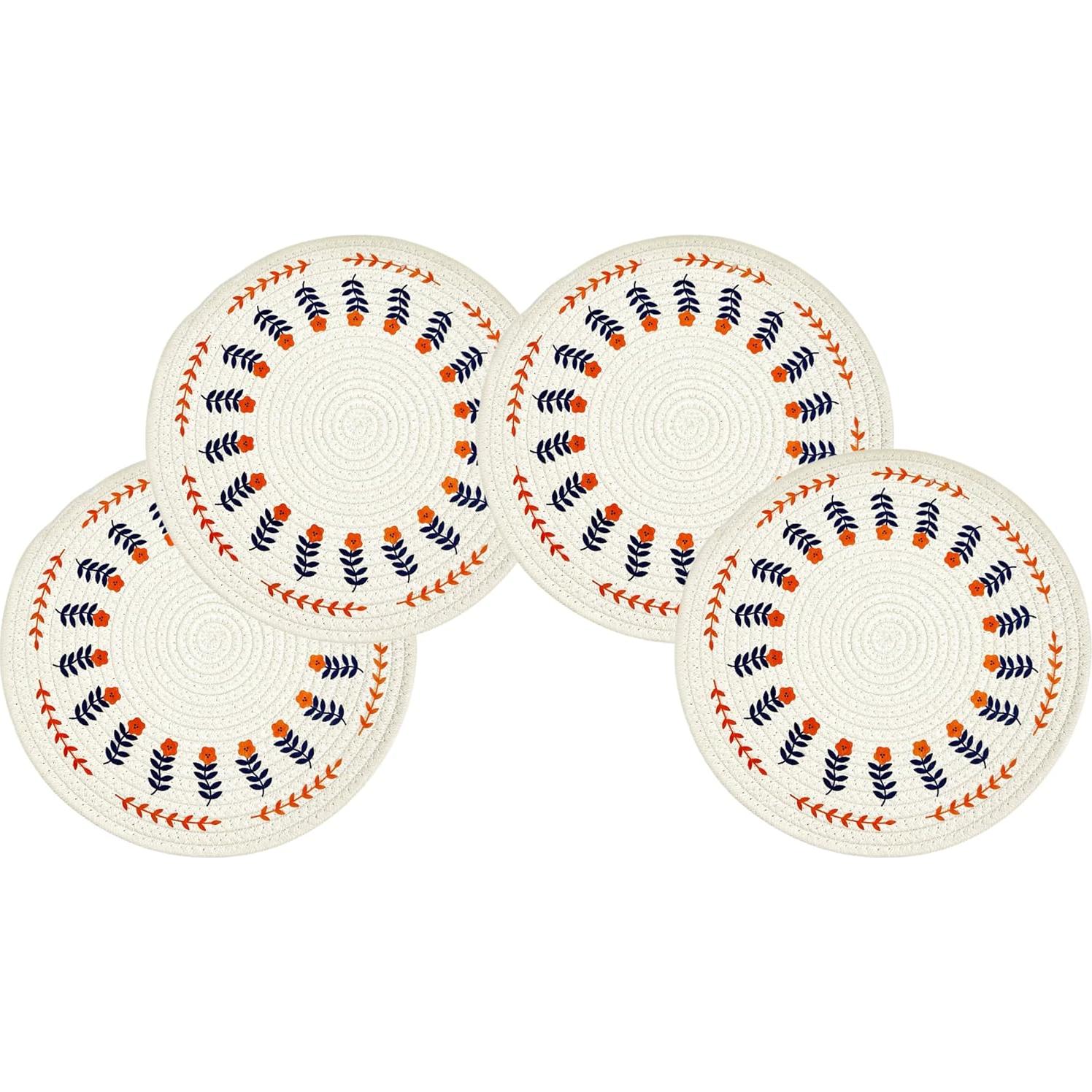 Juego de 4 Manteles Individuales Redondos Koofree 23.88 cm