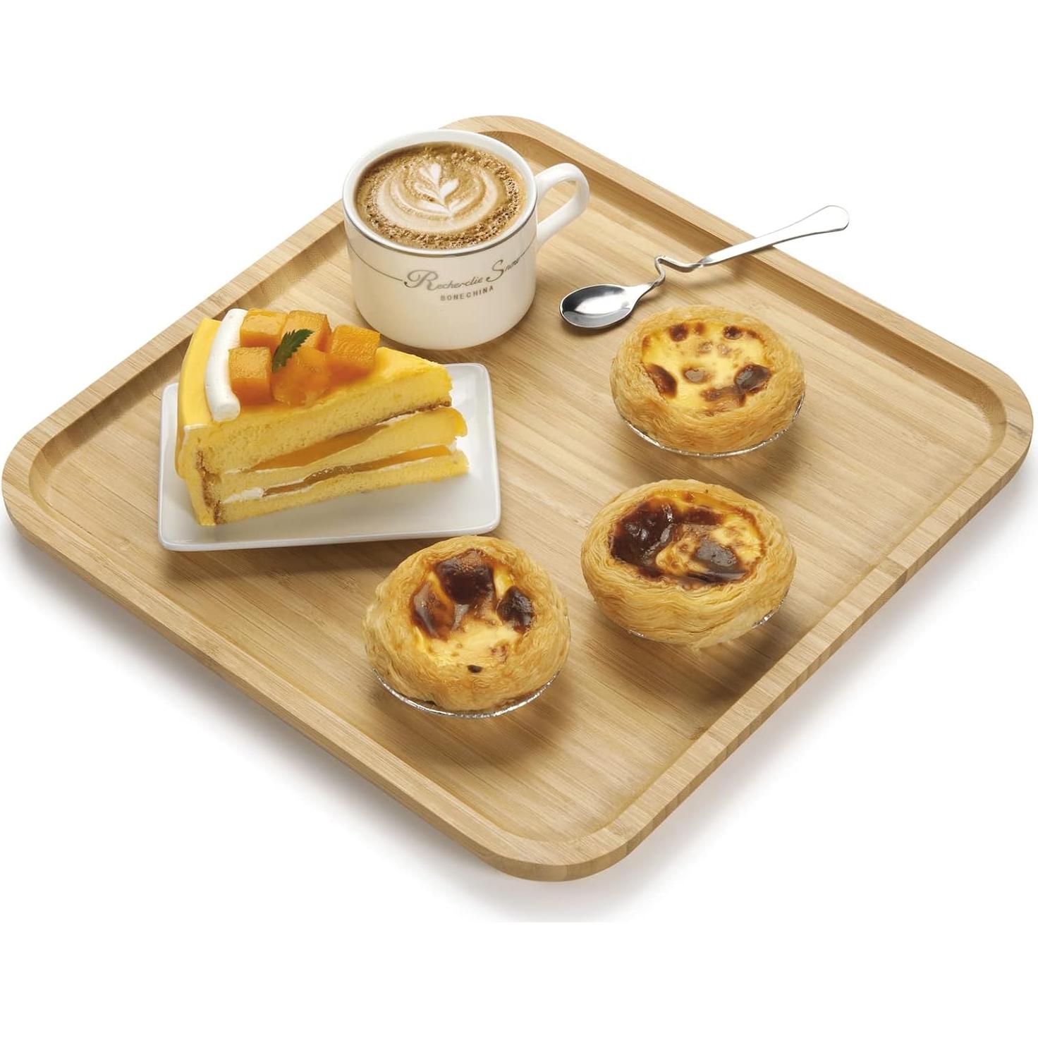 Bandeja de Servicio Cuadrada YANGQIHOME de Bambú 30x30 cm